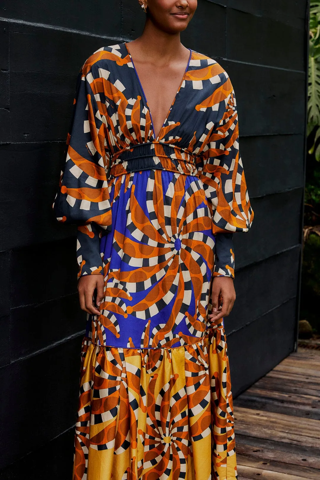 Mixed Bananada Long Sleeve Maxi Dress sold by FARM Rio product image thumbnail 4