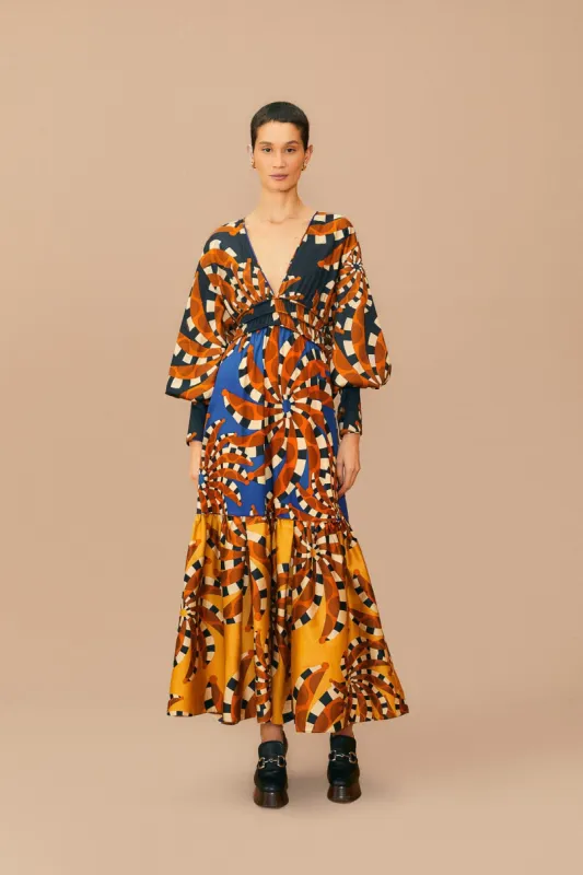 Mixed Bananada Long Sleeve Maxi Dress sold by FARM Rio