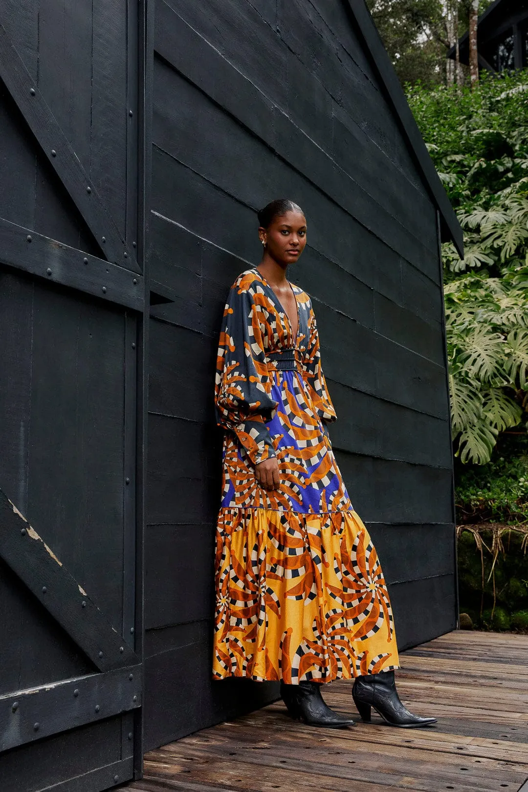 Mixed Bananada Long Sleeve Maxi Dress sold by FARM Rio product image thumbnail 3