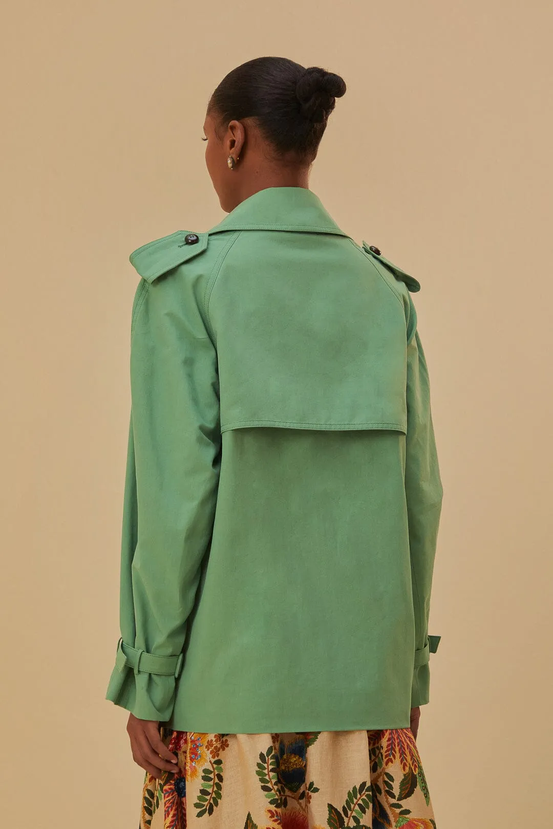 Green Short Trench Coat sold by FARM Rio product image thumbnail 4