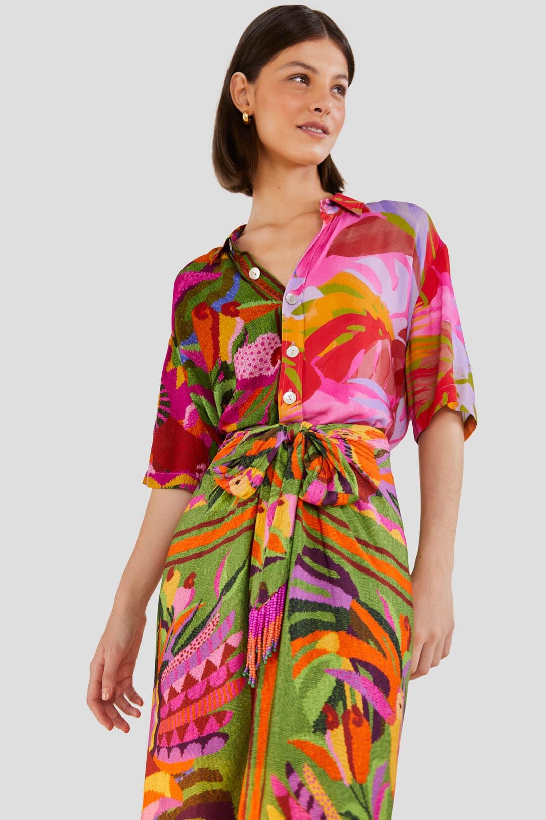 Mixed Pink Prints Unisex Shirt sold by FARM Rio