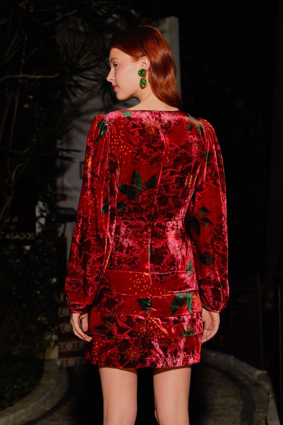 Red Shiny Flowers Mini Dress sold by FARM Rio product image thumbnail 3