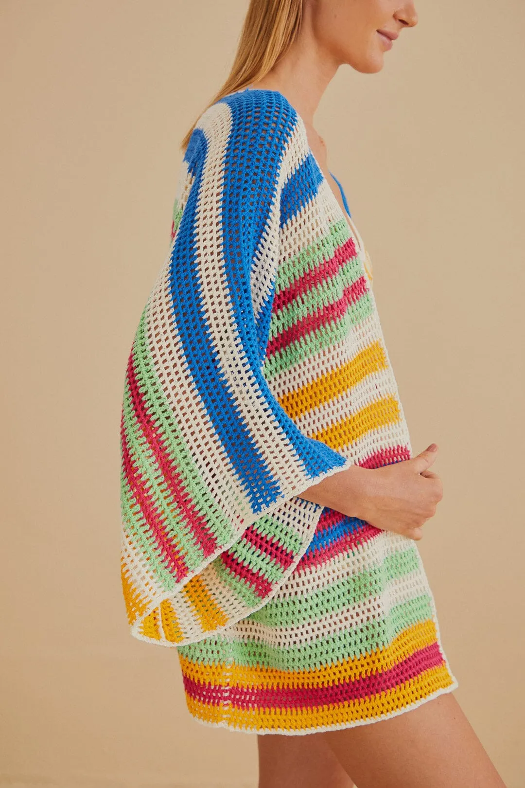 Mixed Stripes Crochet Kimono sold by FARM Rio product image thumbnail 2