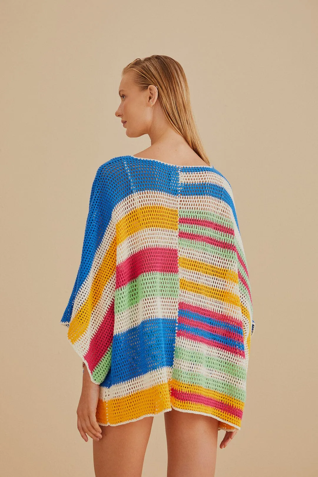 Mixed Stripes Crochet Kimono sold by FARM Rio product image thumbnail 4