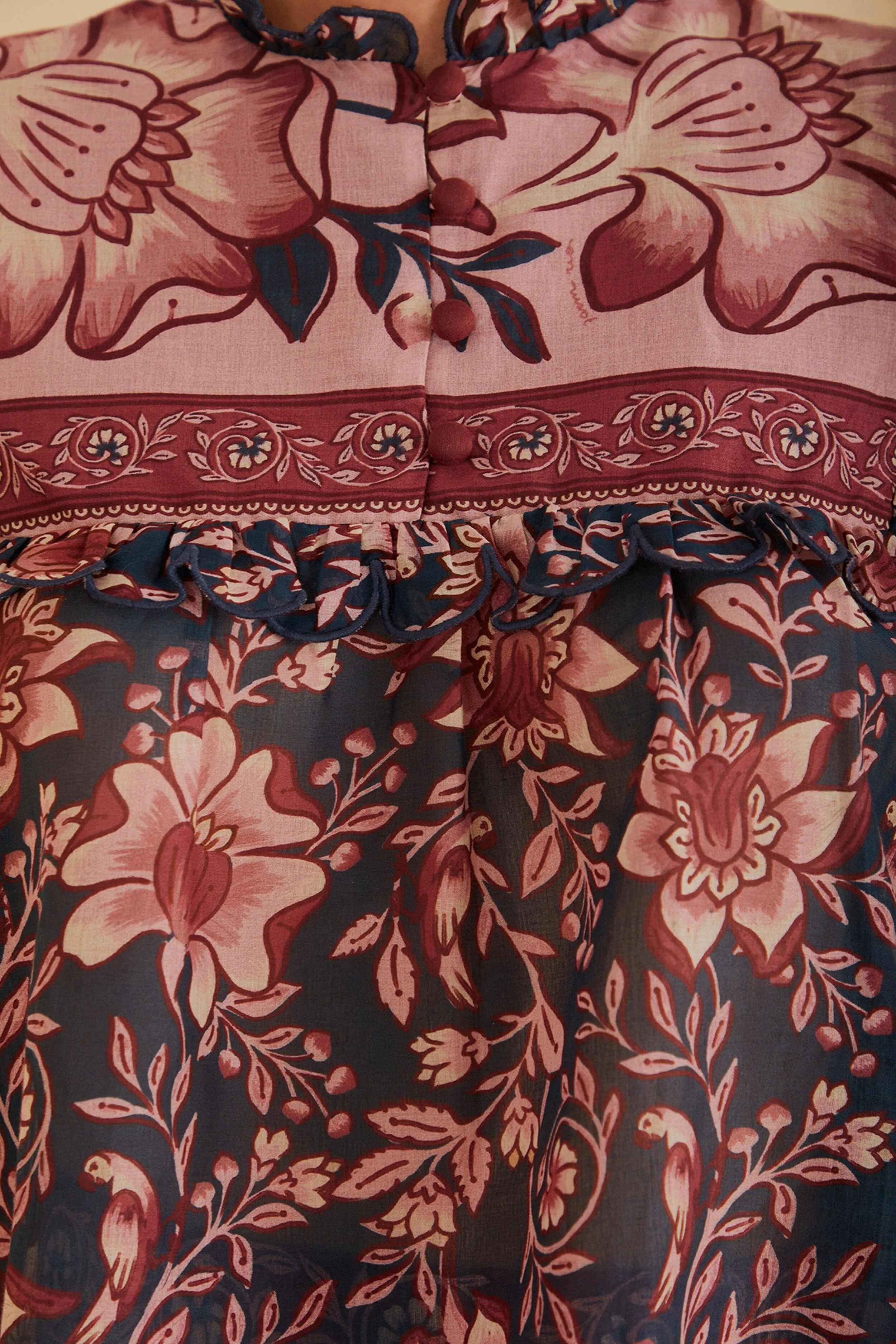 Teal Ainika Charm Long Sleeve Blouse sold by FARM Rio product image thumbnail 5