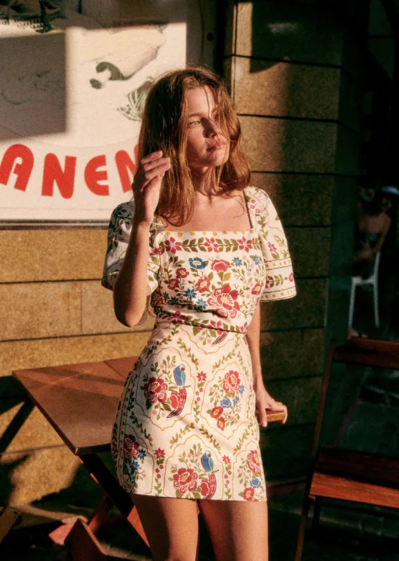 Romantic Garden Malia Mini Skirt sold by FARM Rio