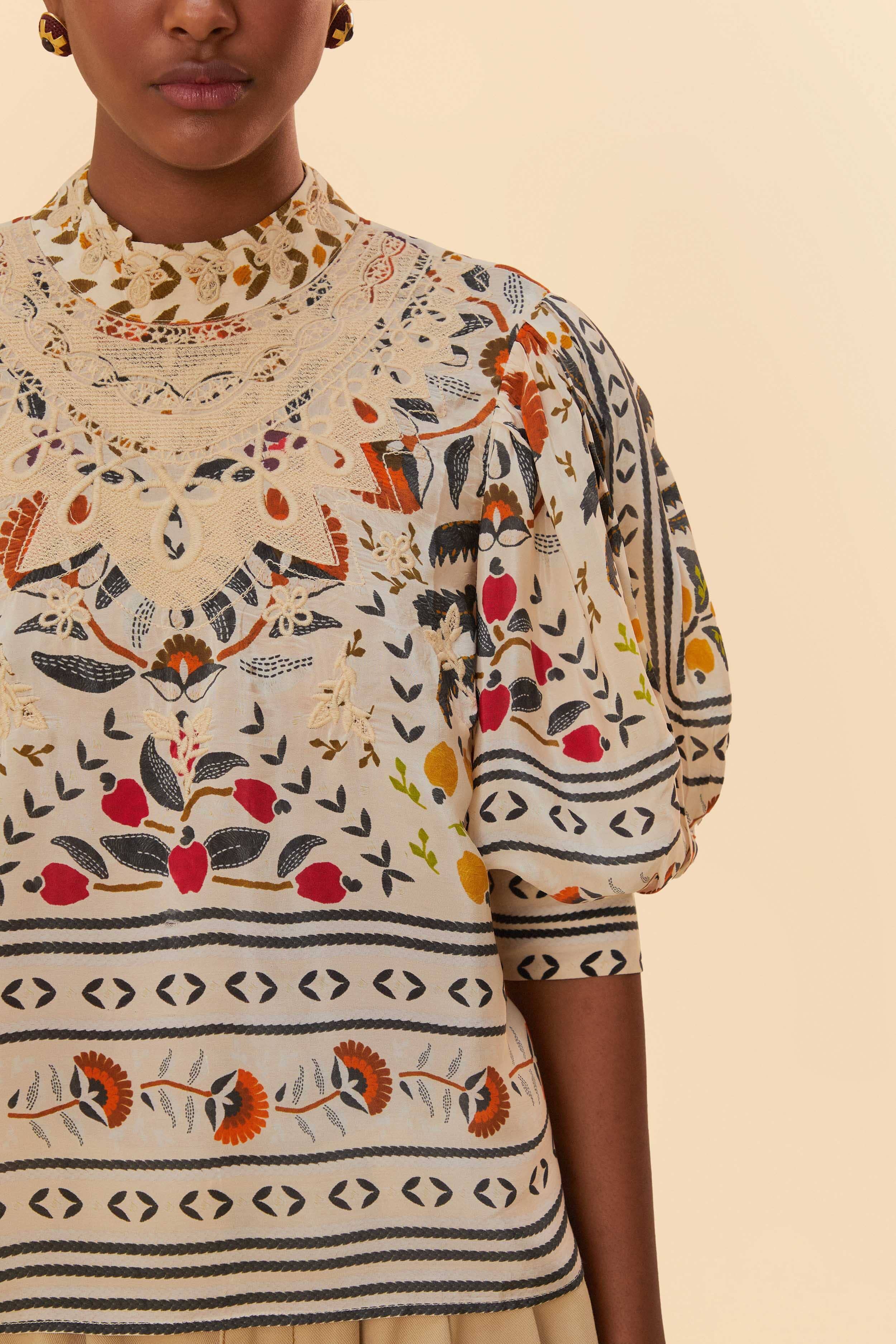 Sand Palms Paradise High Neck Blouse sold by FARM Rio product image thumbnail 2