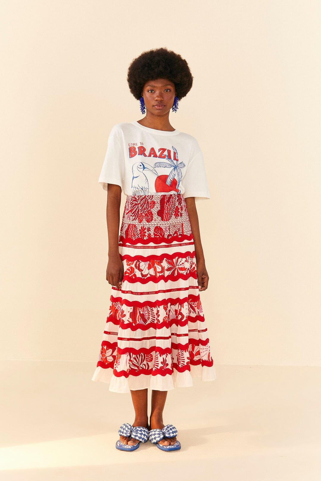 White Come To Brazil Organic Cotton T-Shirt sold by FARM Rio product image thumbnail 2