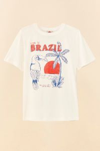 White Come To Brazil Organic Cotton T-Shirt sold by FARM Rio