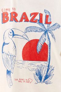 White Come To Brazil Organic Cotton T-Shirt sold by FARM Rio