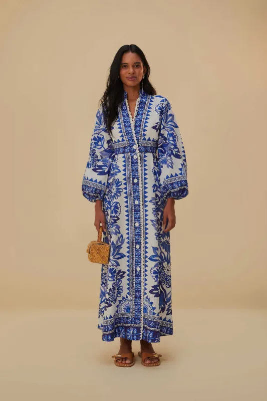 Off-White Flora Tapestry Lenzing™ Ecovero™ Euroflax™ Maxi Dress sold by FARM Rio