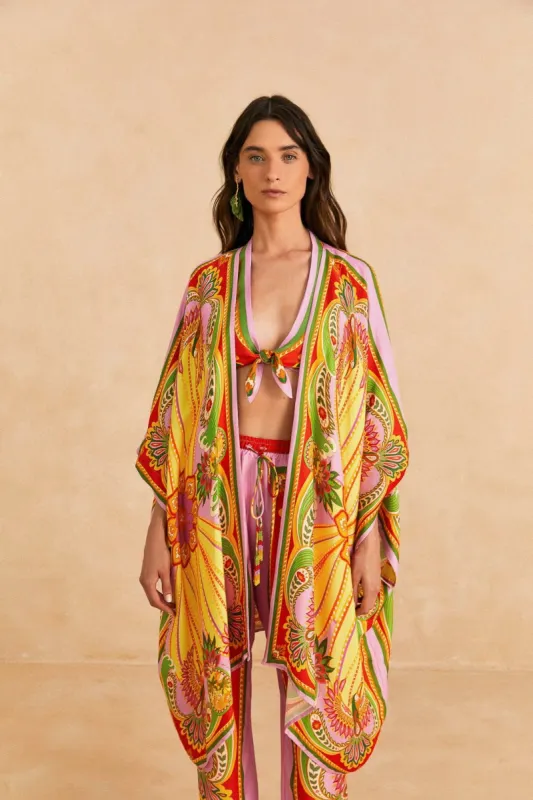 Beach Toucans Scarf Lenzing™ Ecovero™ Viscose Kimono sold by FARM Rio