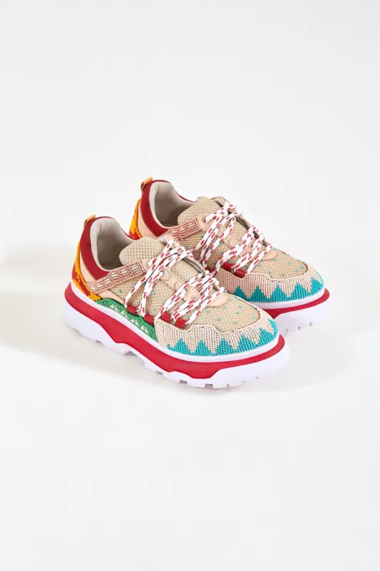 SUMMER CARAMEL BEADED SNEAKERS sold by FARM Rio