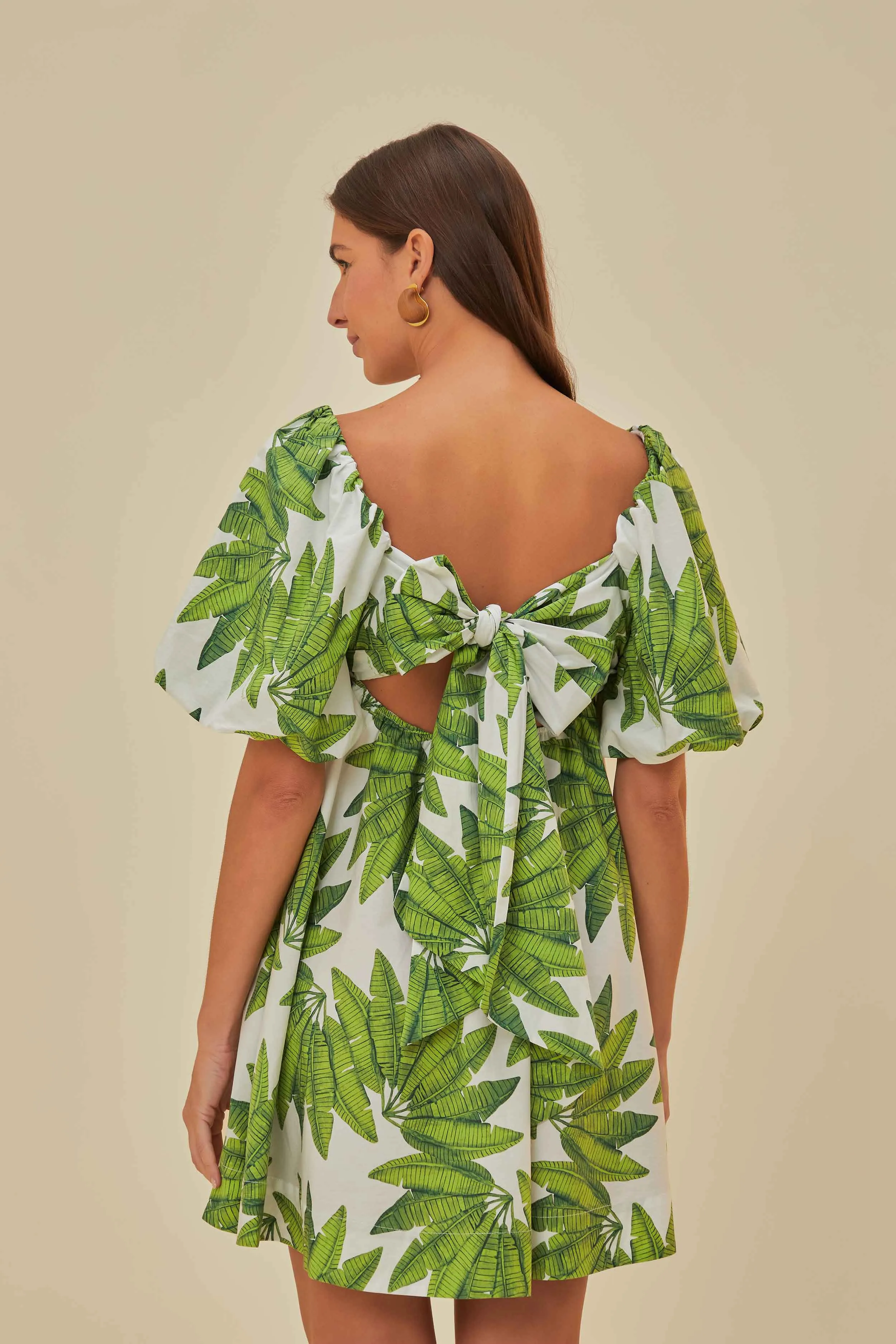 Off-White Palms Fan Mini Dress sold by FARM Rio product image thumbnail 4