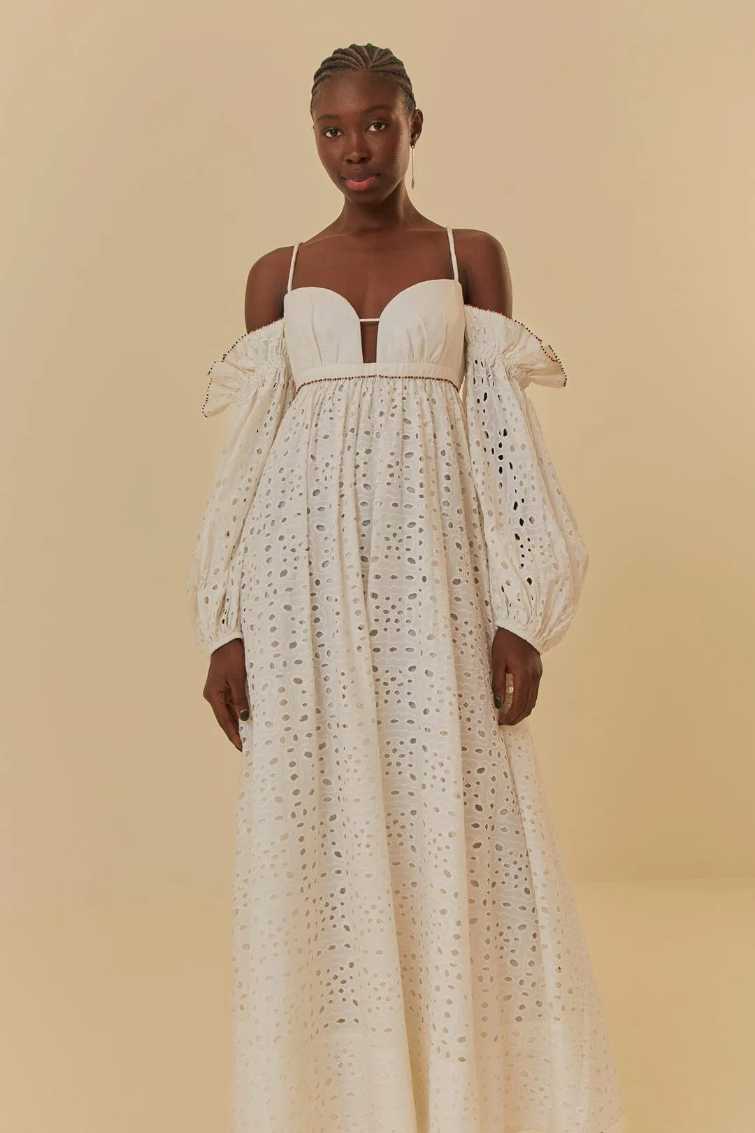 Off-White 3D Flower Maxi Dress sold by FARM Rio product image thumbnail 2