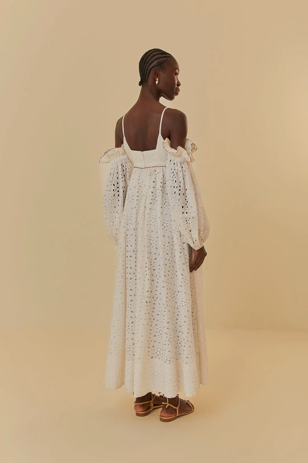 Off-White 3D Flower Maxi Dress sold by FARM Rio product image thumbnail 4