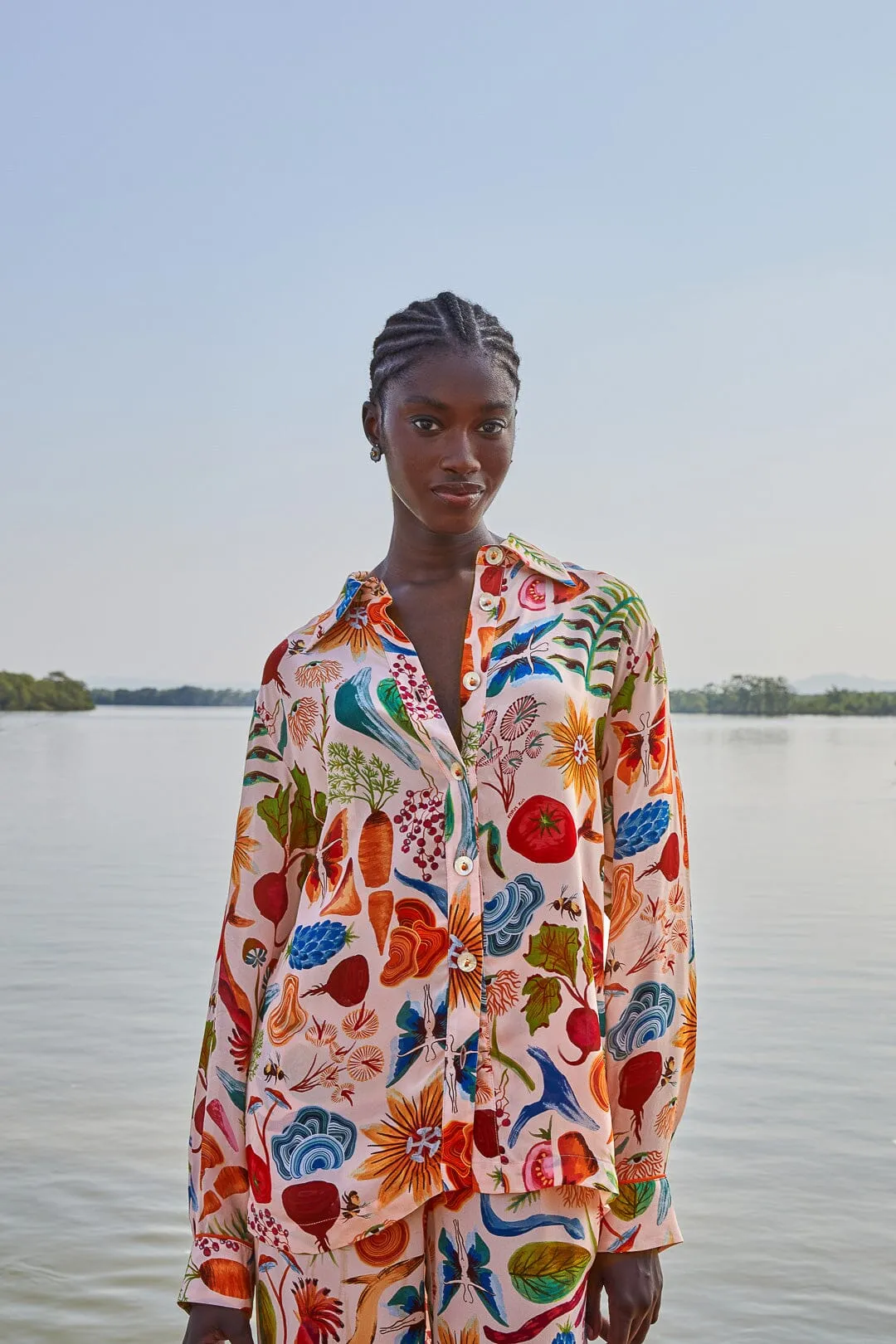 Beige Bright Farm Pajama Shirt sold by FARM Rio