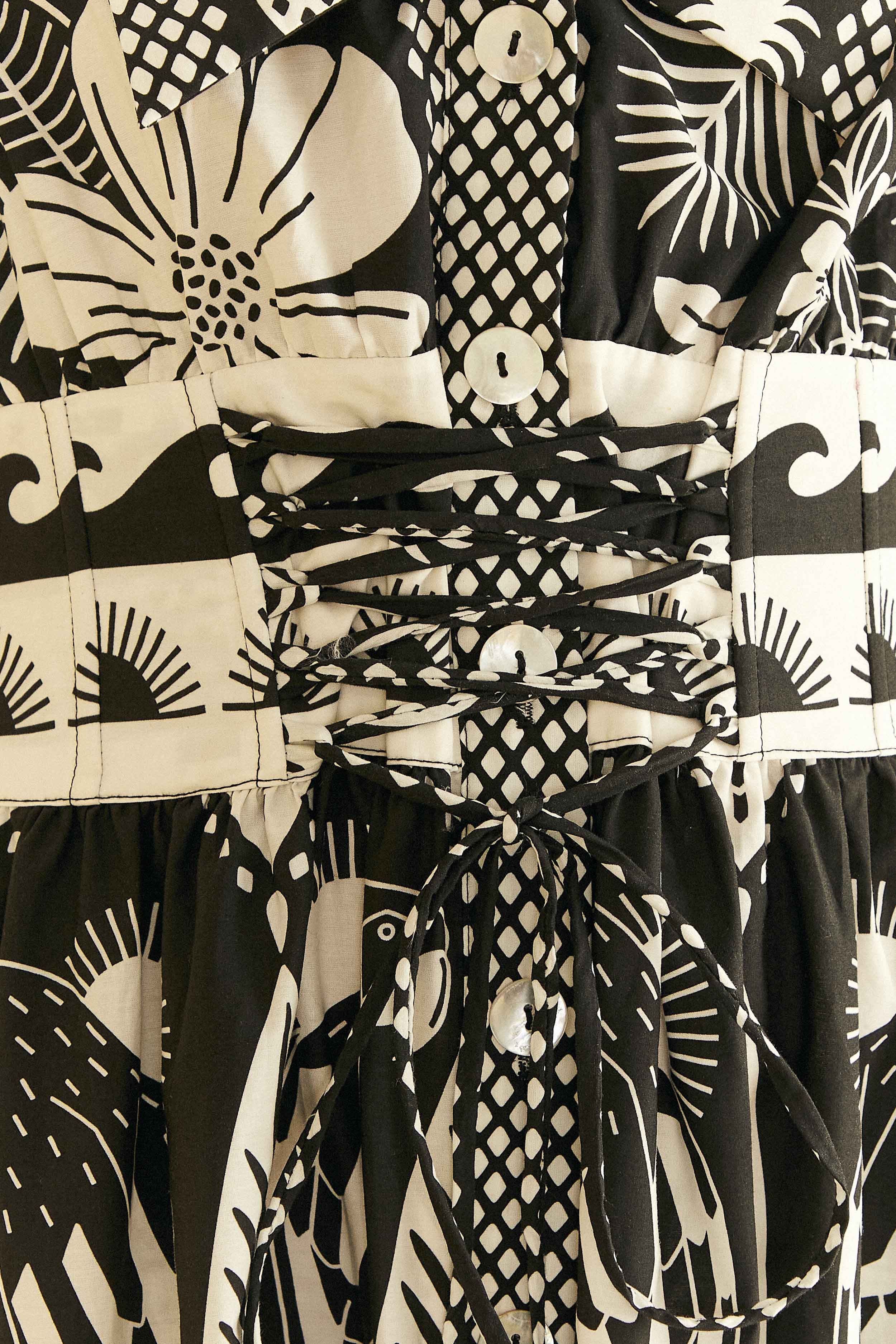 Black Macaw Elegance Organic Cotton Midi Dress sold by FARM Rio product image thumbnail 5