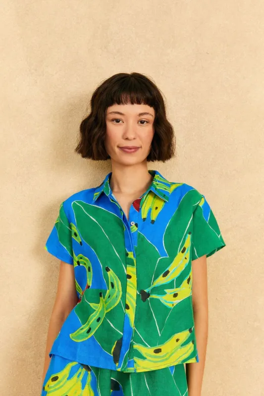 Blue Banana Leaves Shirt sold by FARM Rio