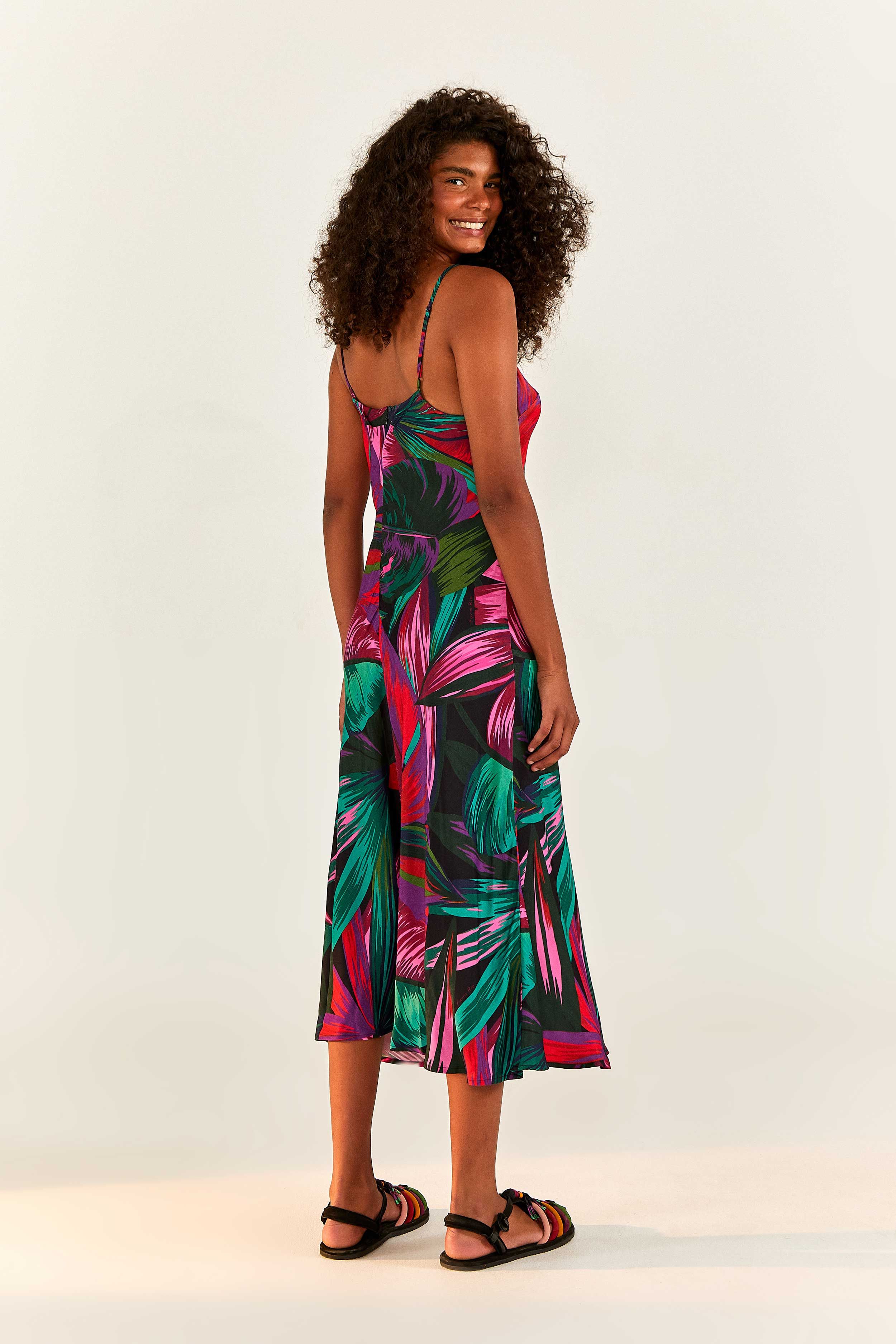 Midnight Leaves Lenzing™ Ecovero™ Viscose Cut Out Dress sold by FARM Rio product image thumbnail 2