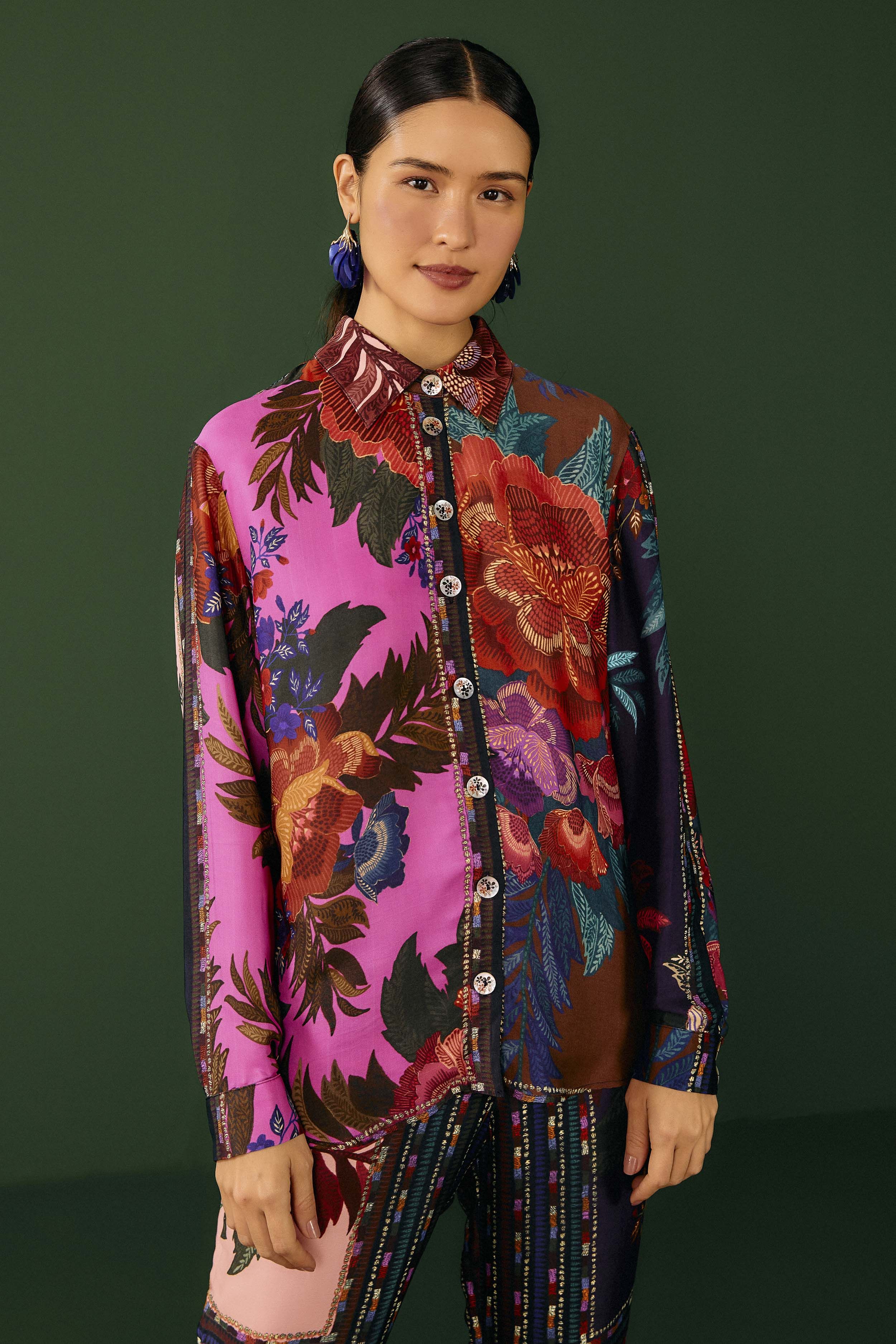 Flower Scarves Lenzing™ Ecovero™ Viscose Shirt sold by FARM Rio