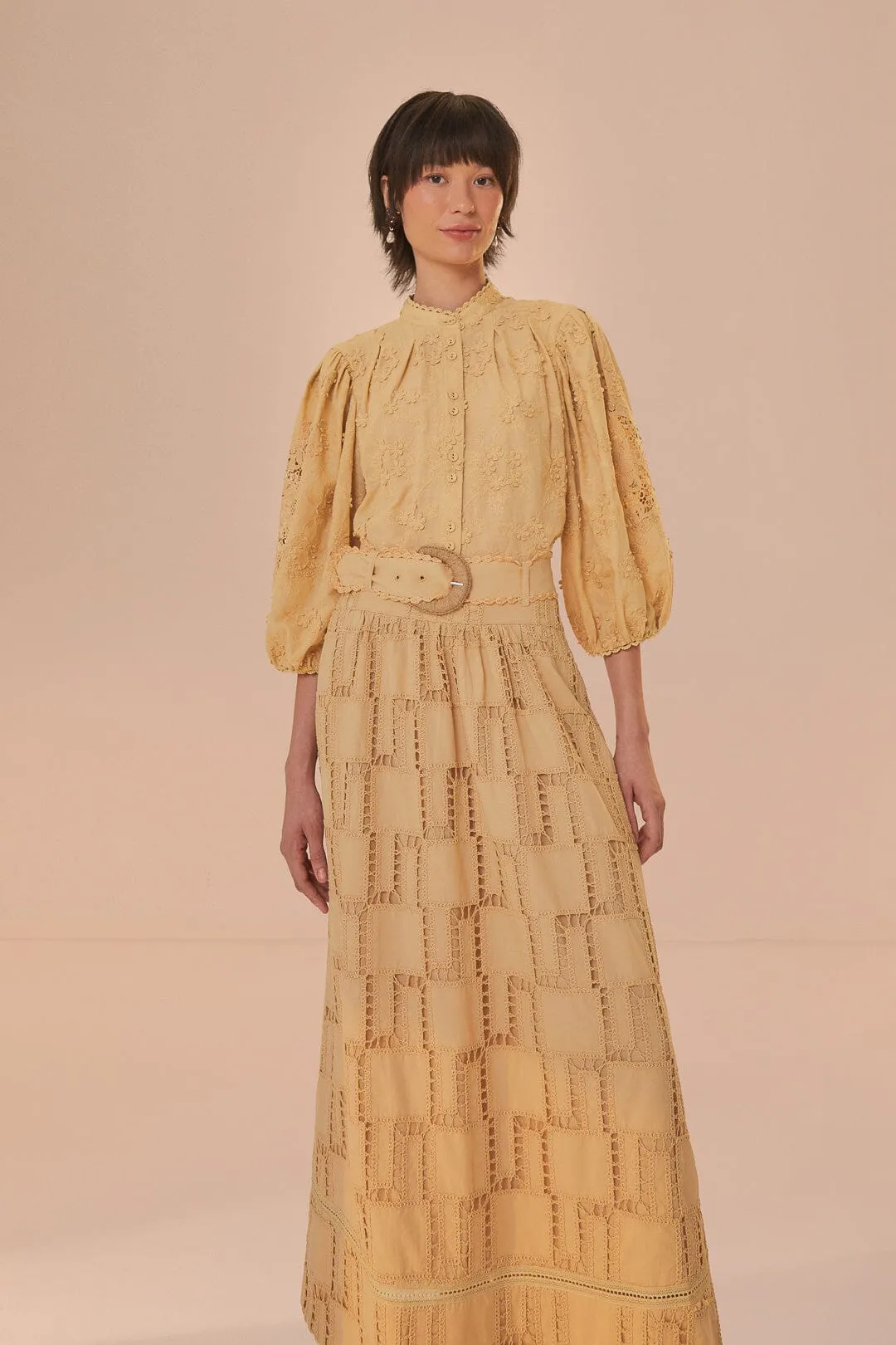 Sand Crochet Midi Skirt sold by FARM Rio product image thumbnail 2