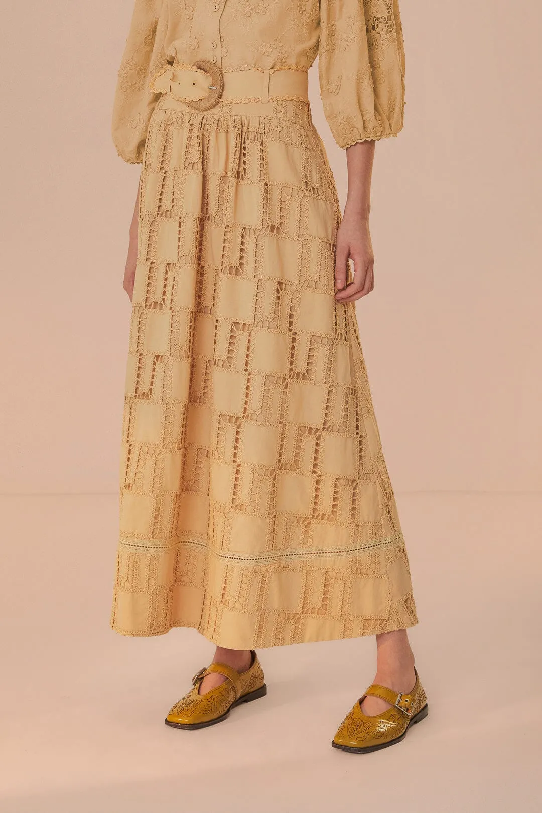 Sand Crochet Midi Skirt sold by FARM Rio product image thumbnail 3