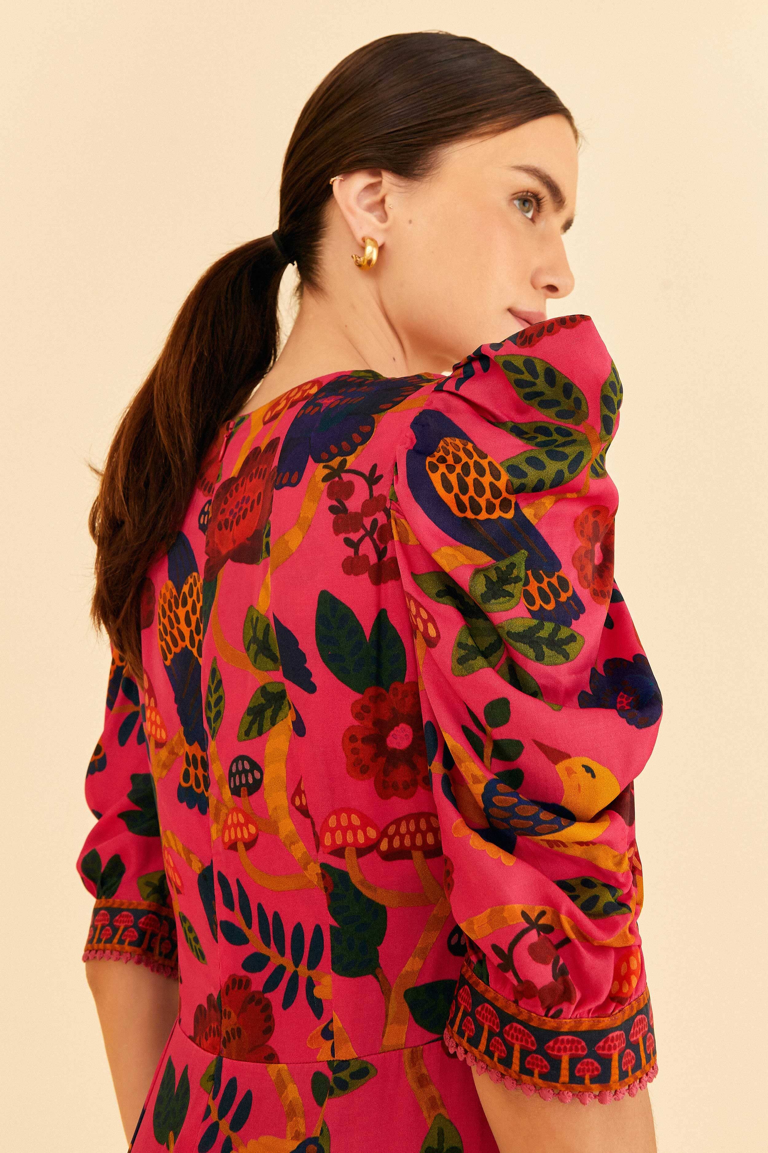 Pink Sweet Forest Midi Dress sold by FARM Rio product image thumbnail 4