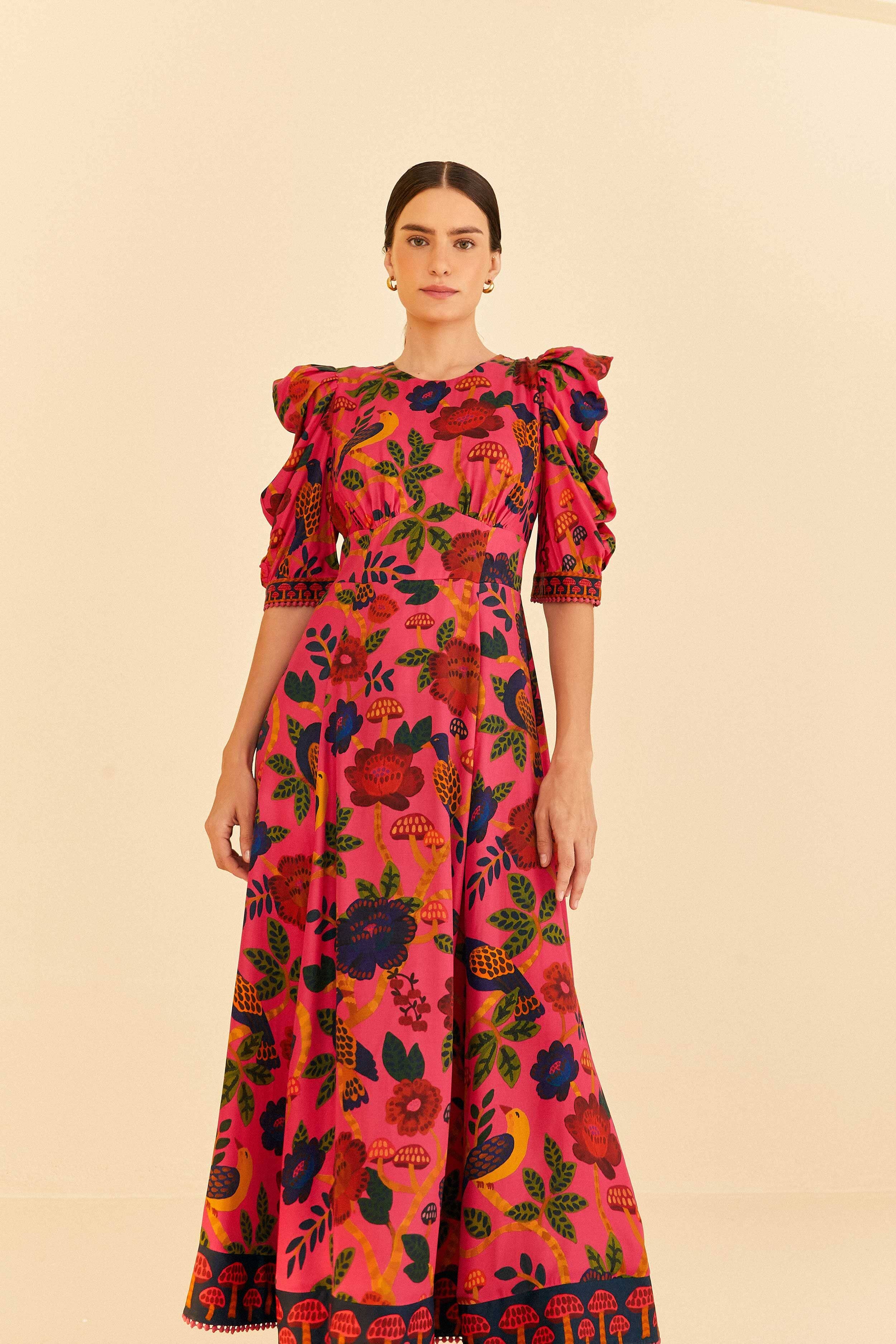 Pink Sweet Forest Midi Dress sold by FARM Rio product image thumbnail 2