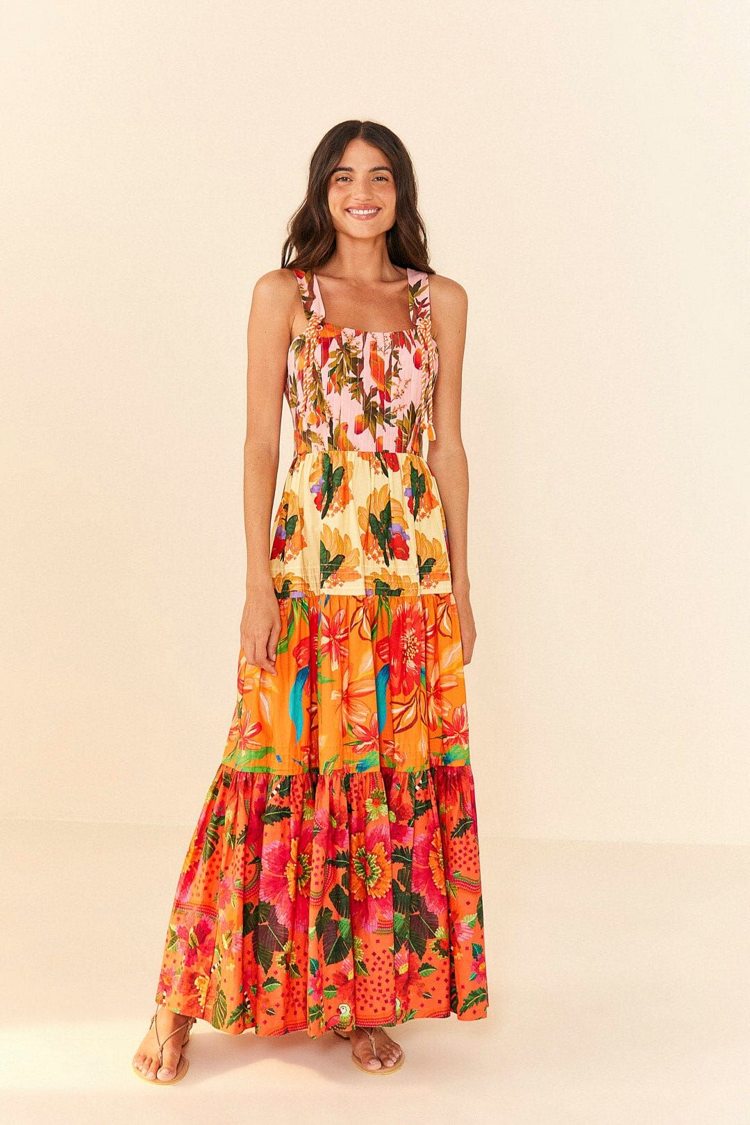 Mixed Warm Prints Organic Cotton Maxi Dress sold by FARM Rio