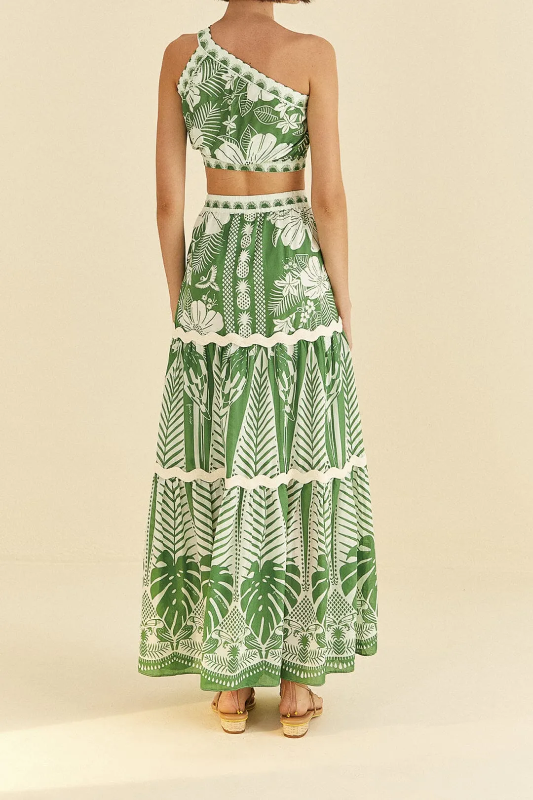 Off-White Macaw Elegance Maxi Skirt sold by FARM Rio product image thumbnail 3