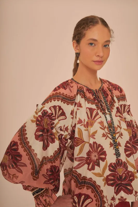 Cream Riad Blouse sold by FARM Rio