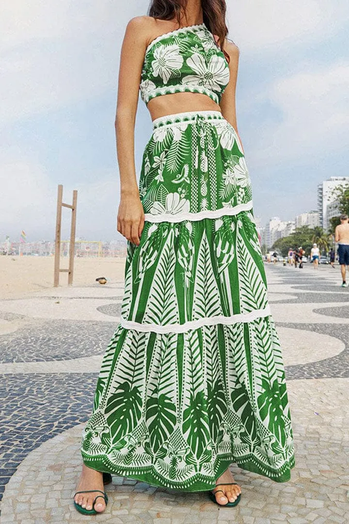 Off-White Macaw Elegance Maxi Skirt sold by FARM Rio product image thumbnail 4
