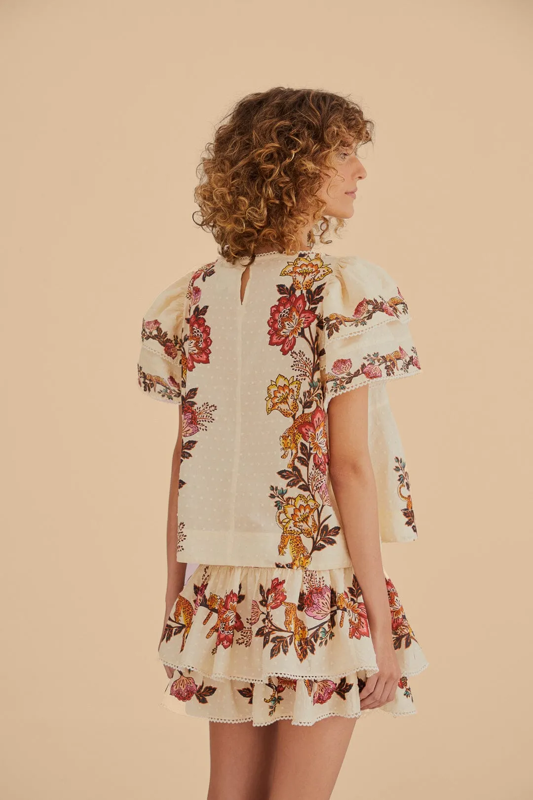 Sand Leopard Flowers Blouse sold by FARM Rio product image thumbnail 4