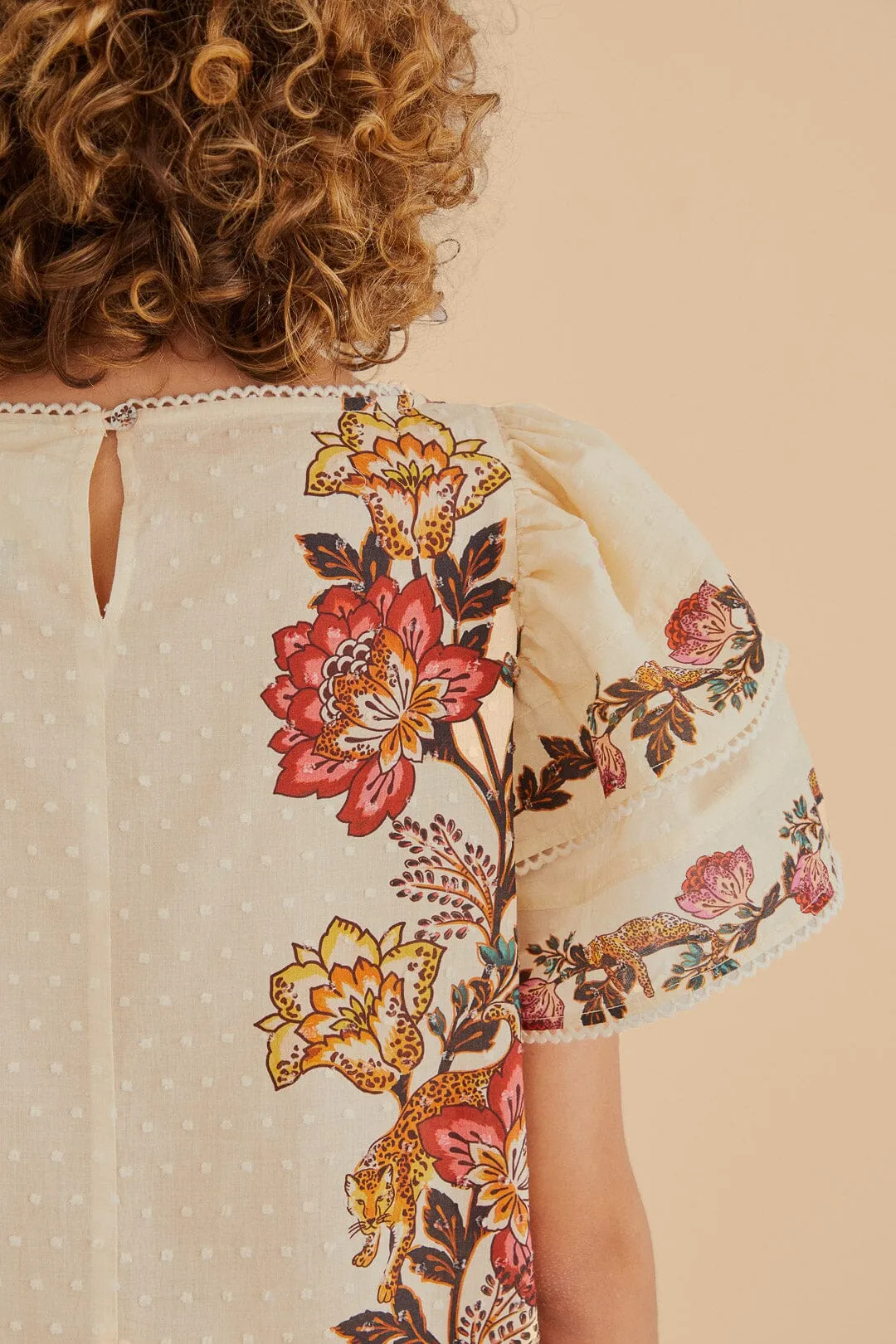 Sand Leopard Flowers Blouse sold by FARM Rio product image thumbnail 5