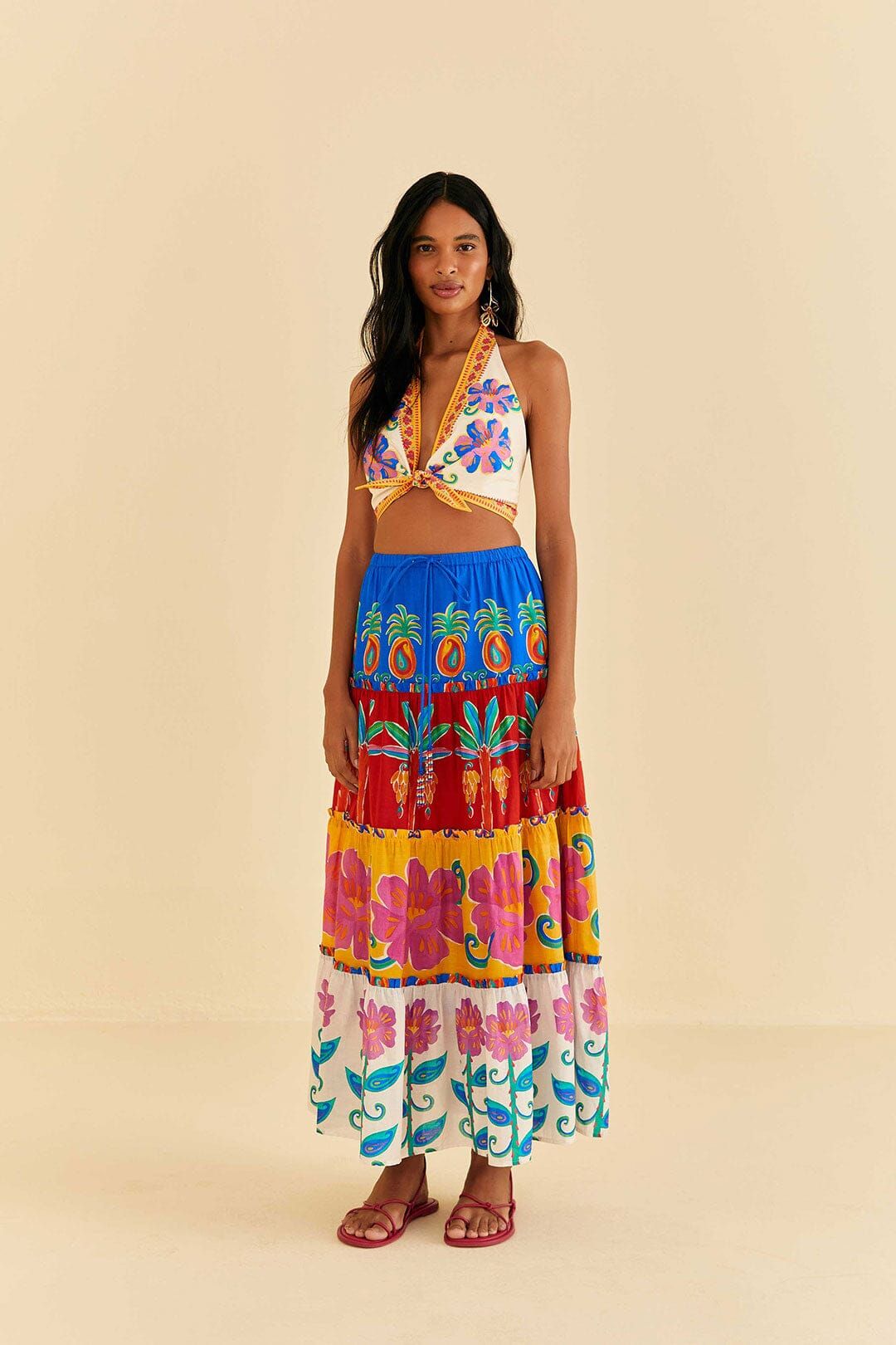 Off-White Vivid Garden Maxi Skirt sold by FARM Rio product image thumbnail 3
