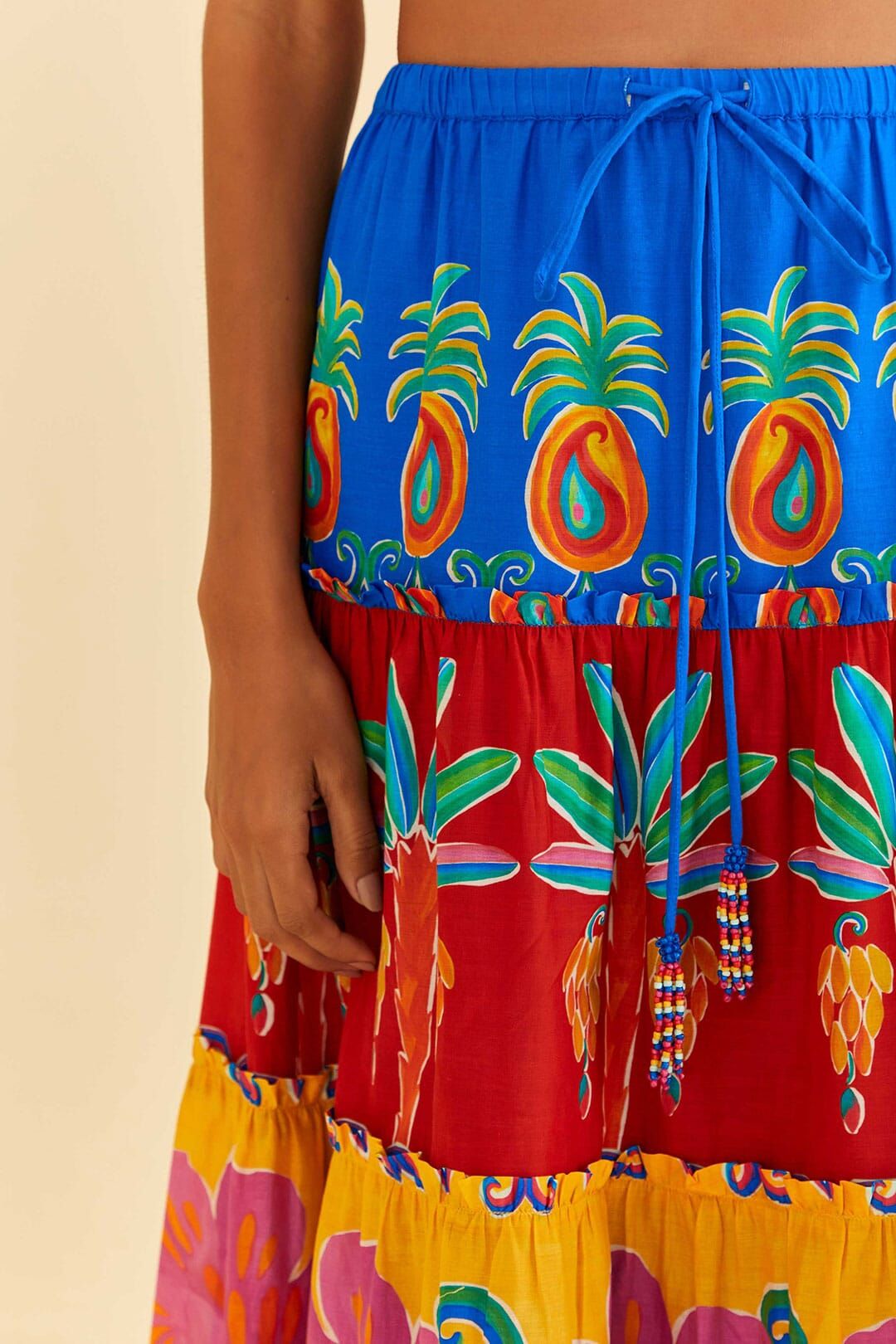 Off-White Vivid Garden Maxi Skirt sold by FARM Rio product image thumbnail 4