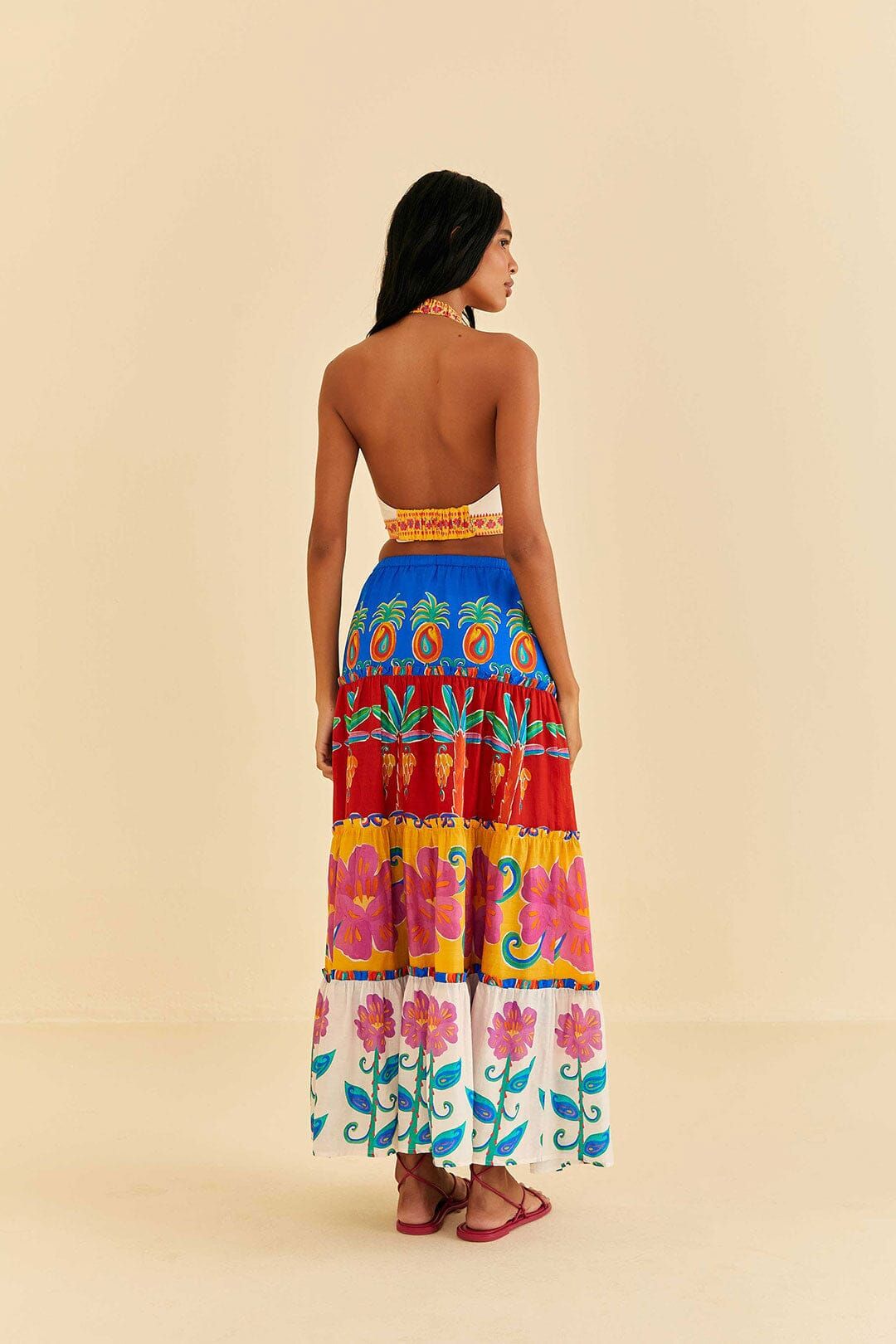 Off-White Vivid Garden Maxi Skirt sold by FARM Rio product image thumbnail 5