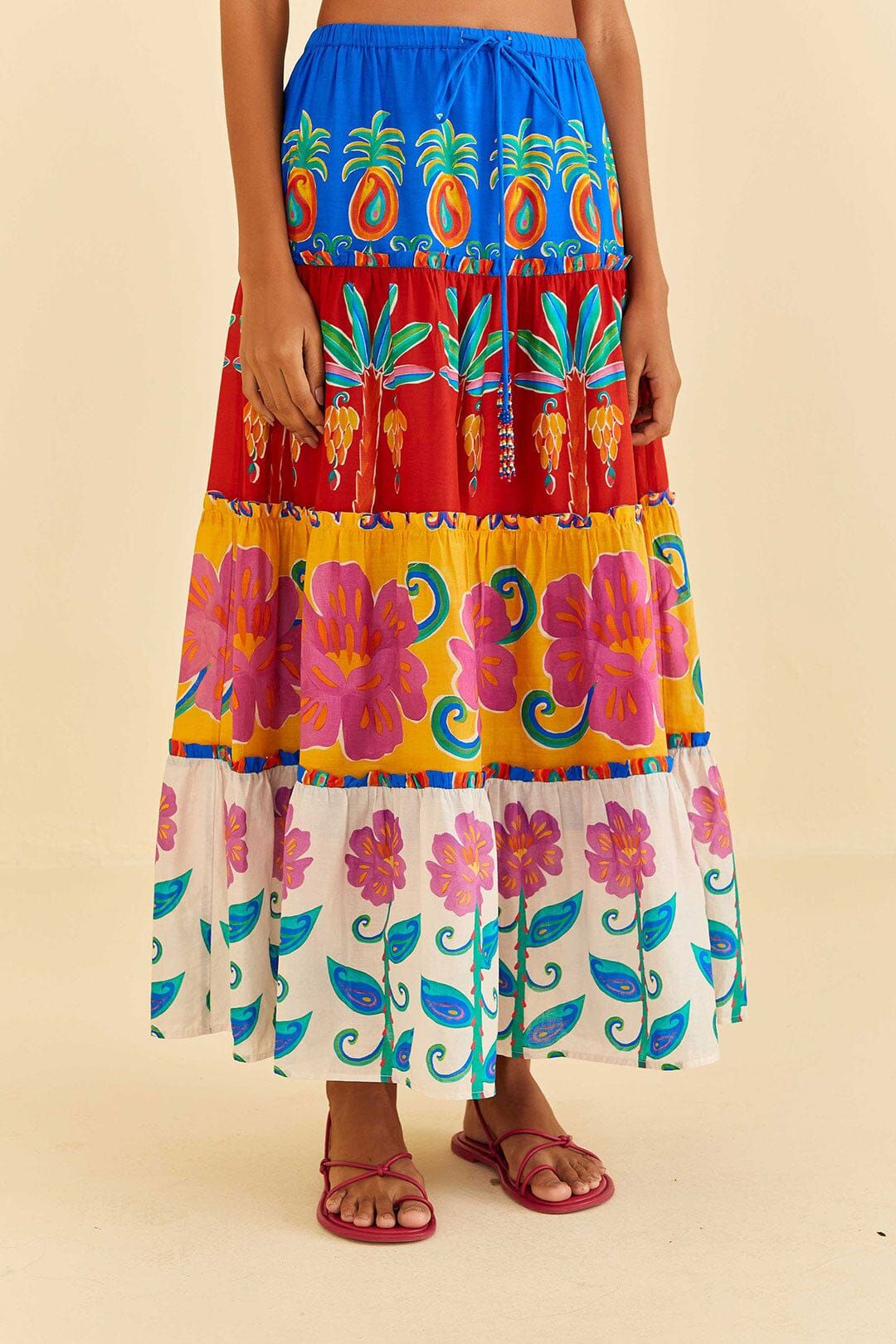 Off-White Vivid Garden Maxi Skirt sold by FARM Rio product image thumbnail 2