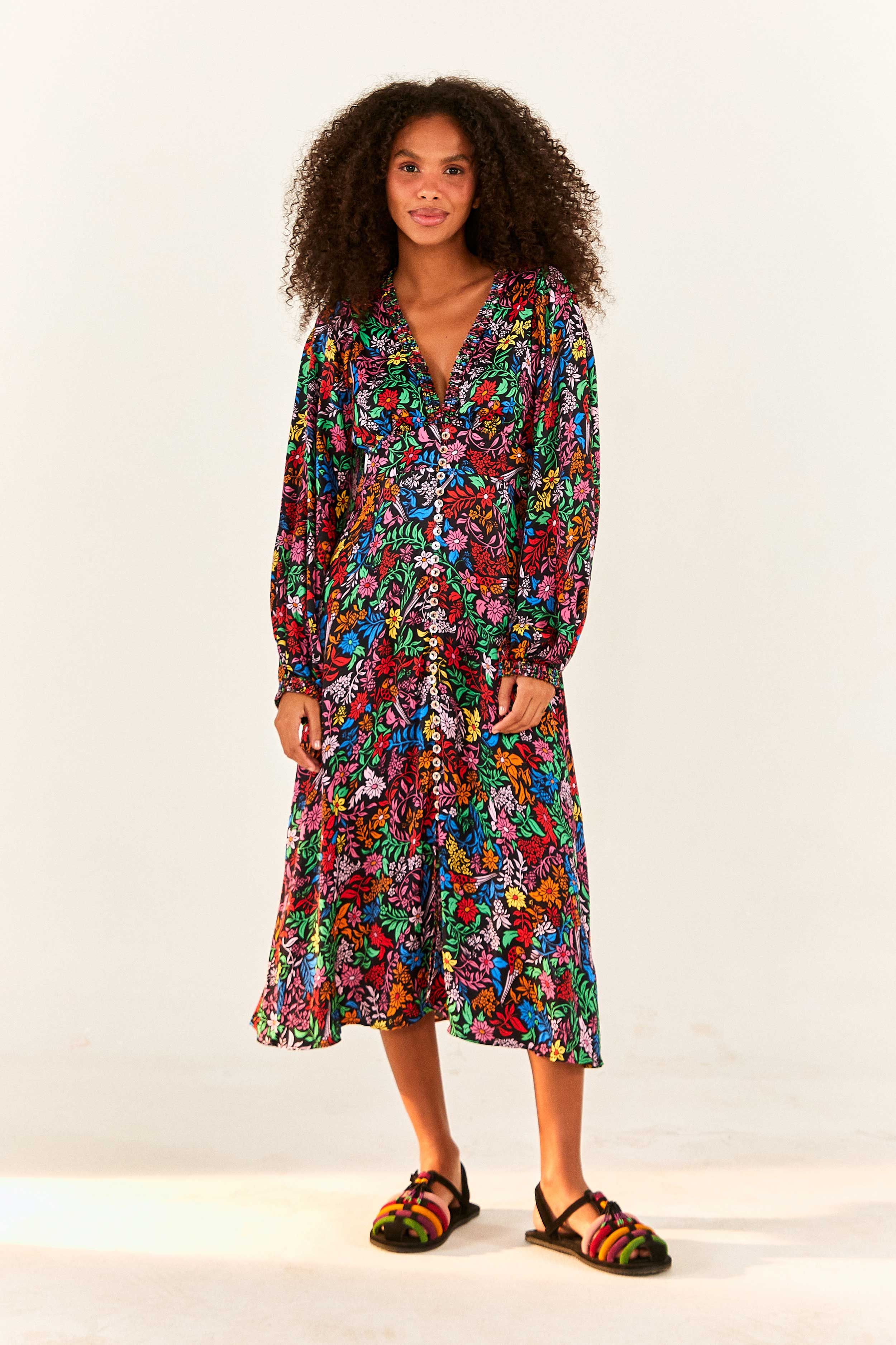 Tropical Garden Lenzing™ Ecovero™ Viscose Midi Dress sold by FARM Rio product image thumbnail 3