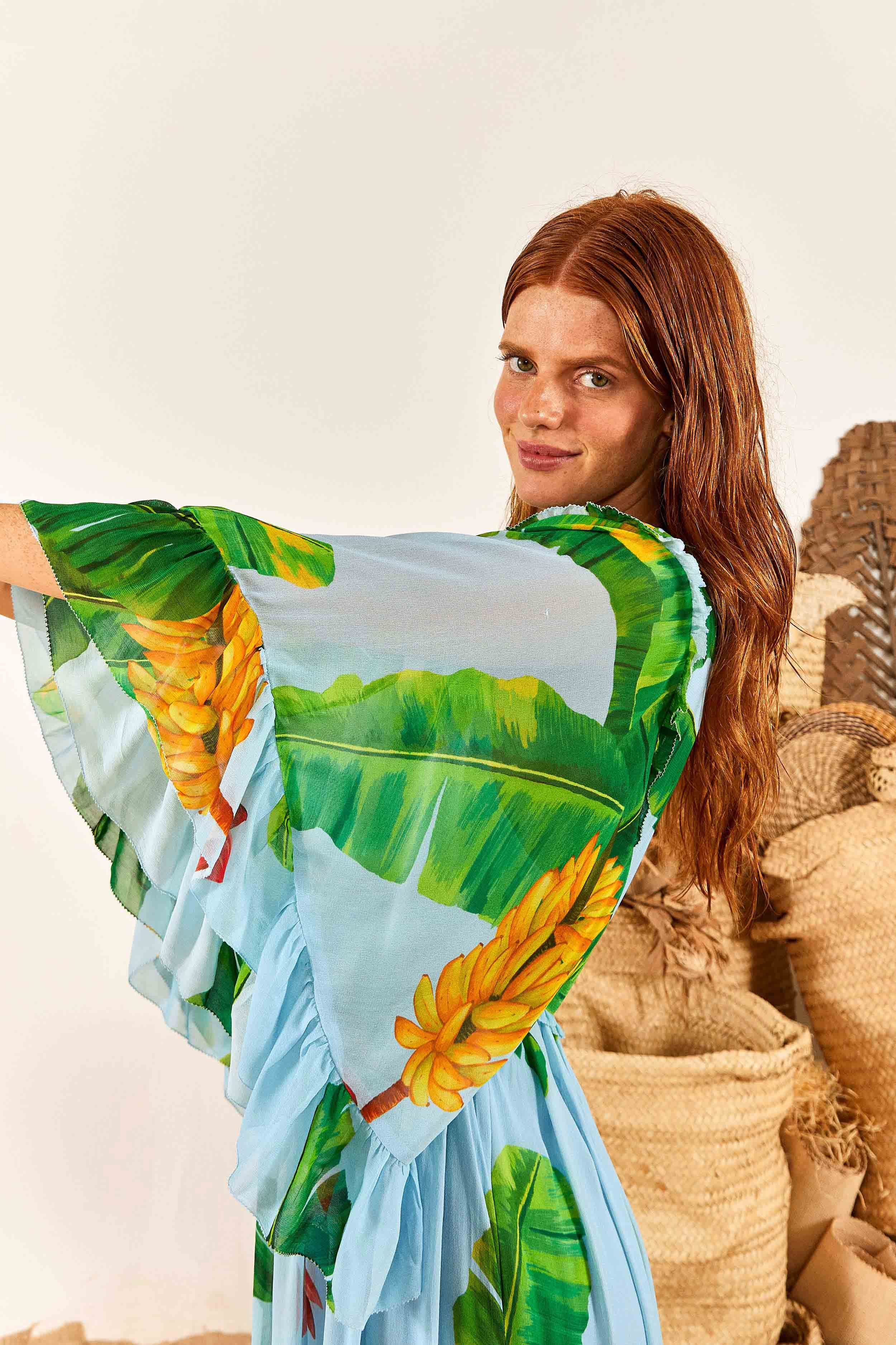 Blue Fresh Bananas Maxi Dress sold by FARM Rio product image thumbnail 3