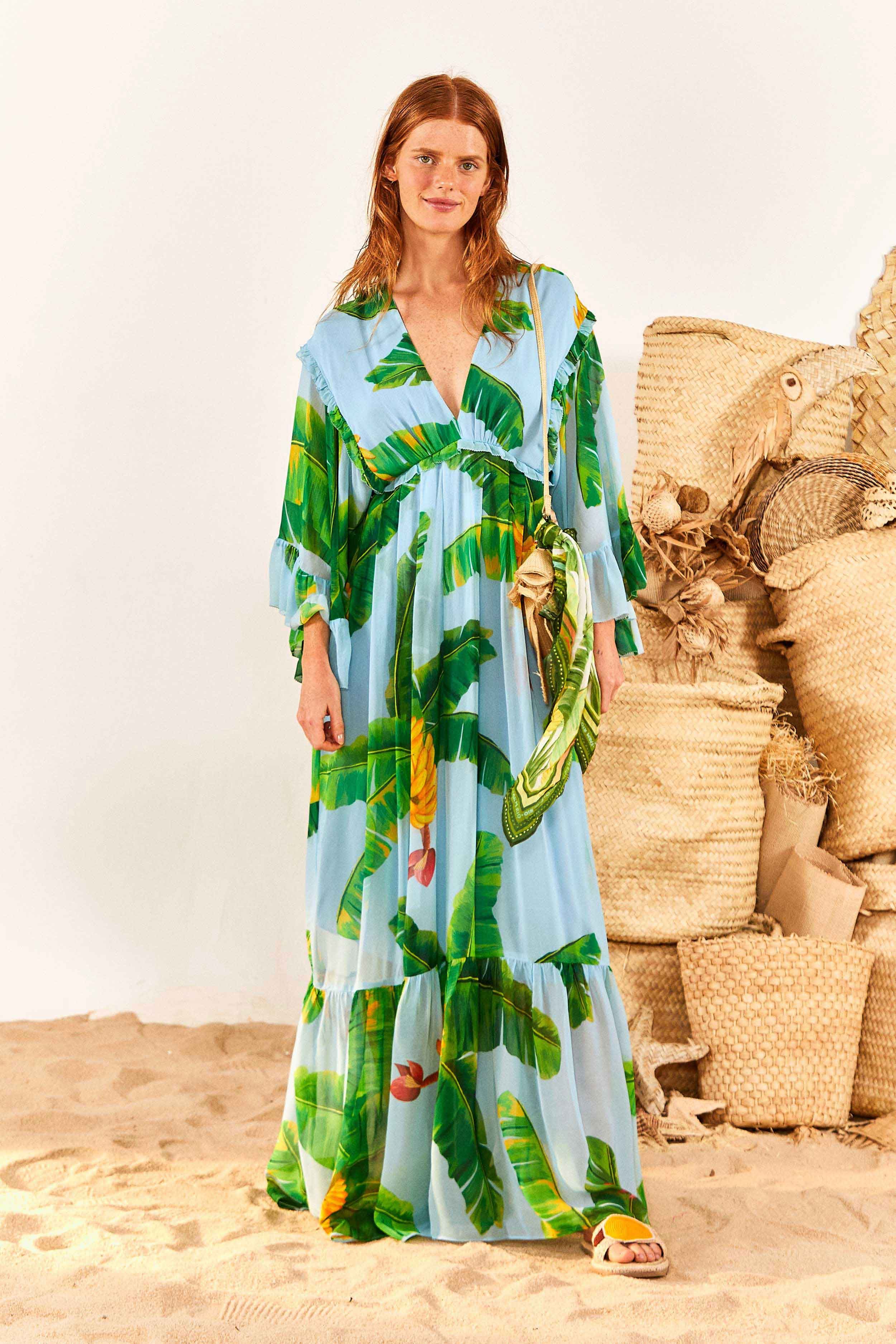 Blue Fresh Bananas Maxi Dress sold by FARM Rio