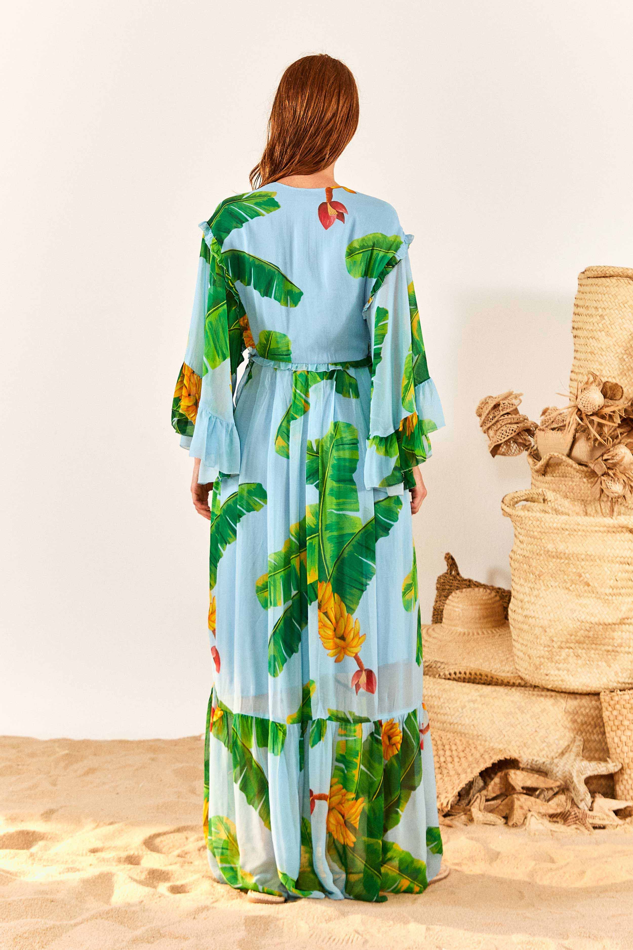 Blue Fresh Bananas Maxi Dress sold by FARM Rio product image thumbnail 4