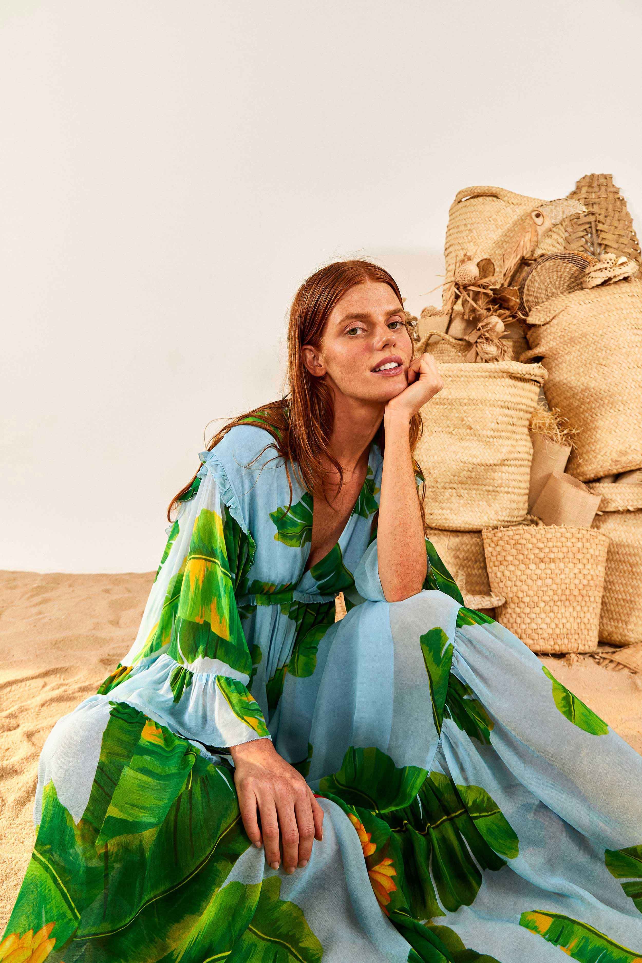 Blue Fresh Bananas Maxi Dress sold by FARM Rio product image thumbnail 2