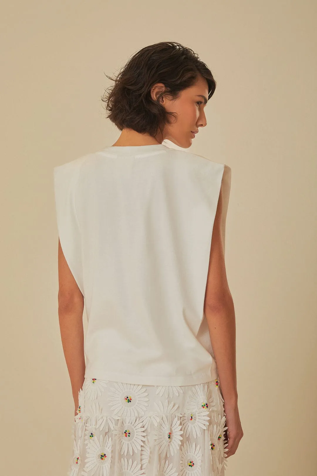 White Beaded Fruits Organic Cotton T-Shirt sold by FARM Rio product image thumbnail 4