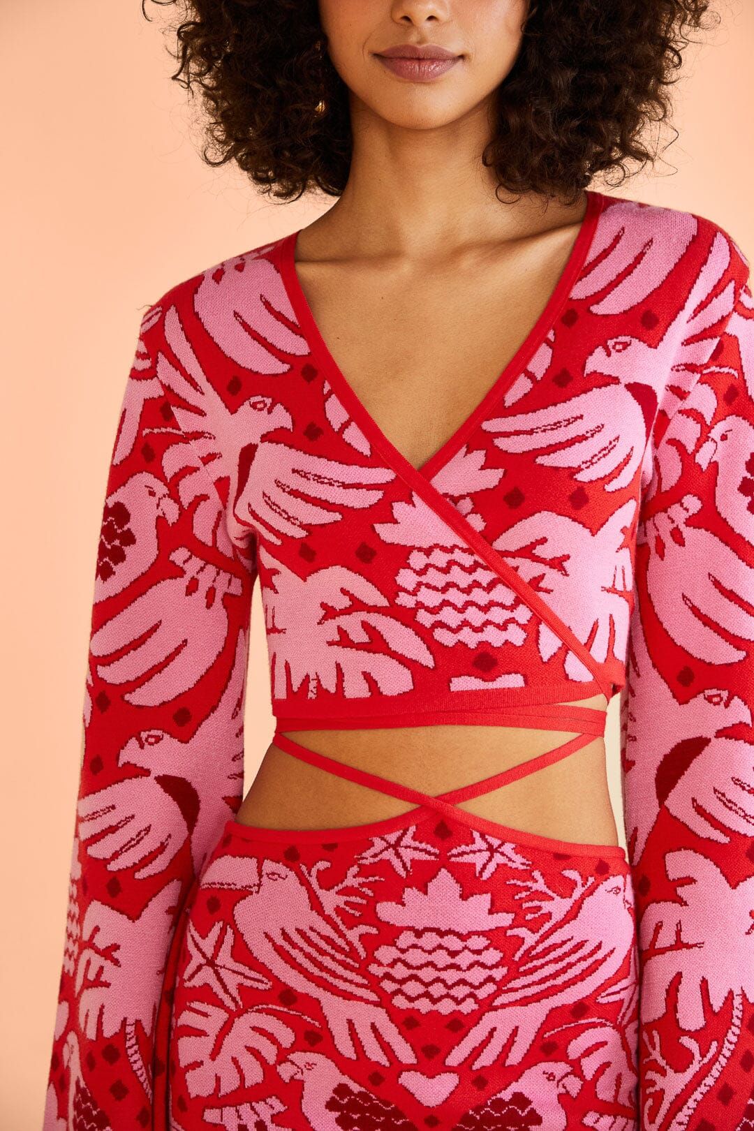 Red Jungle Scarf Knit Top sold by FARM Rio product image thumbnail 3
