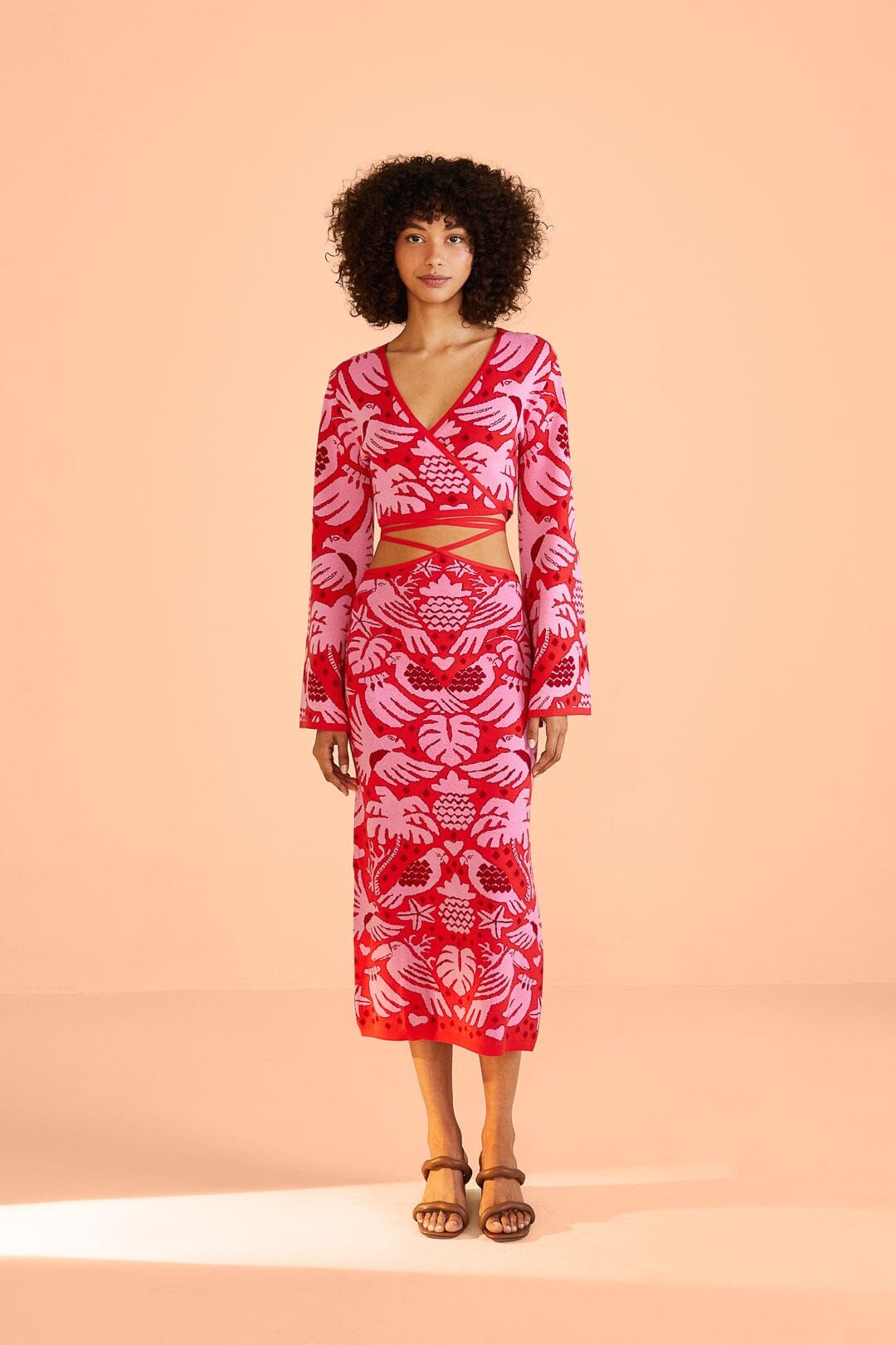 Red Jungle Scarf Knit Top sold by FARM Rio product image thumbnail 2