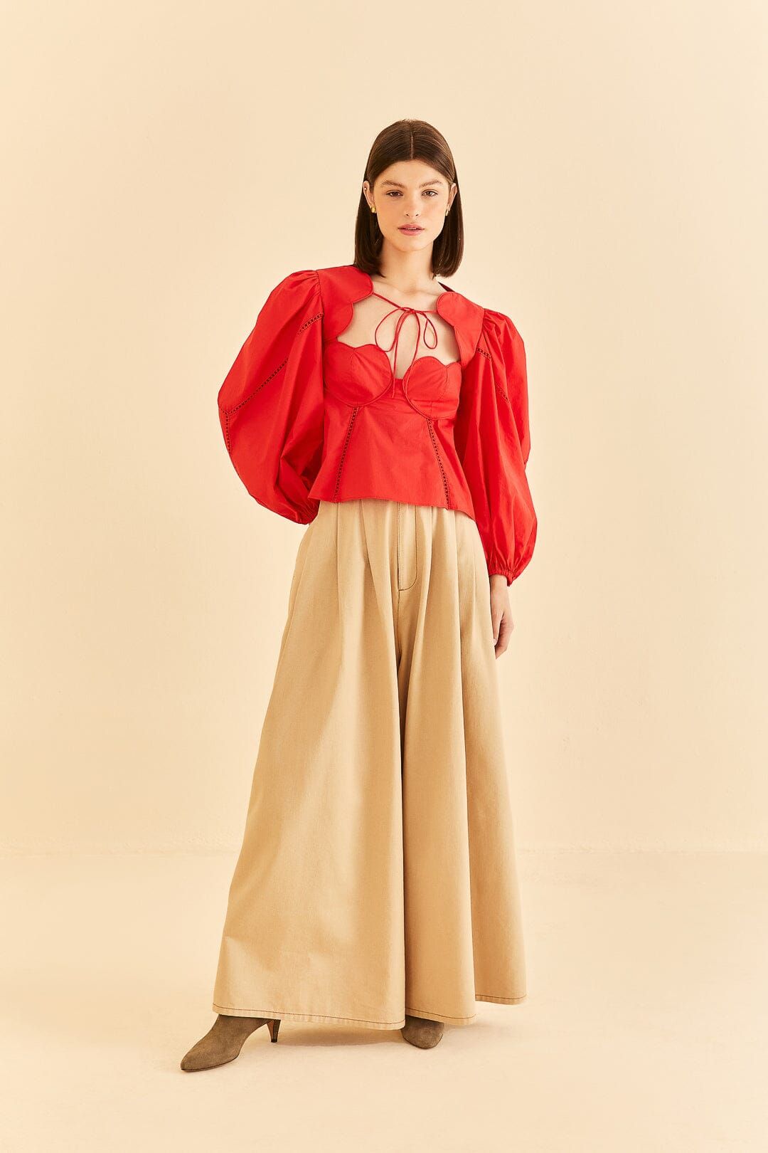 Red Heart Shaped Neckline Blouse sold by FARM Rio product image thumbnail 2