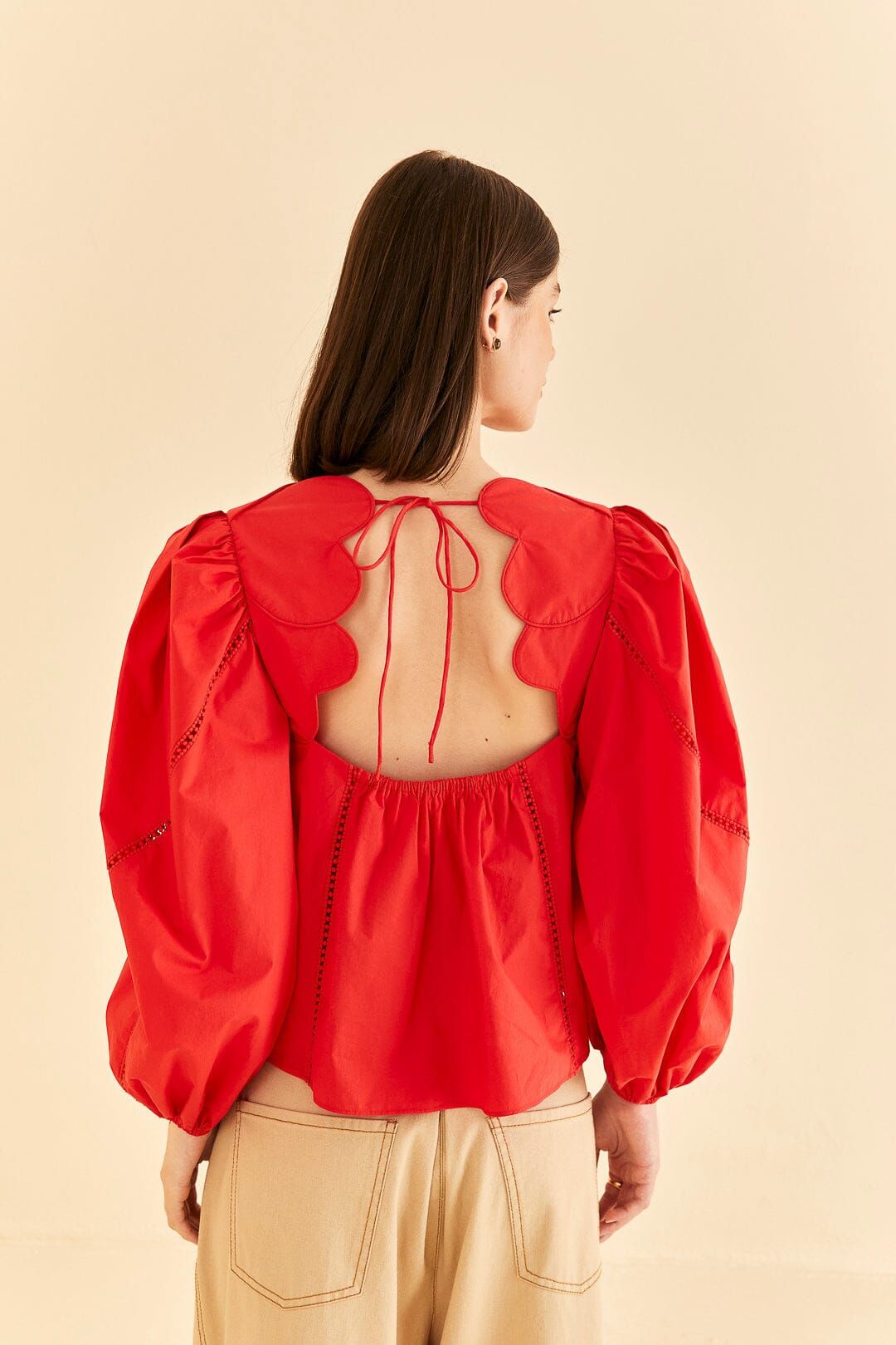 Red Heart Shaped Neckline Blouse sold by FARM Rio product image thumbnail 3