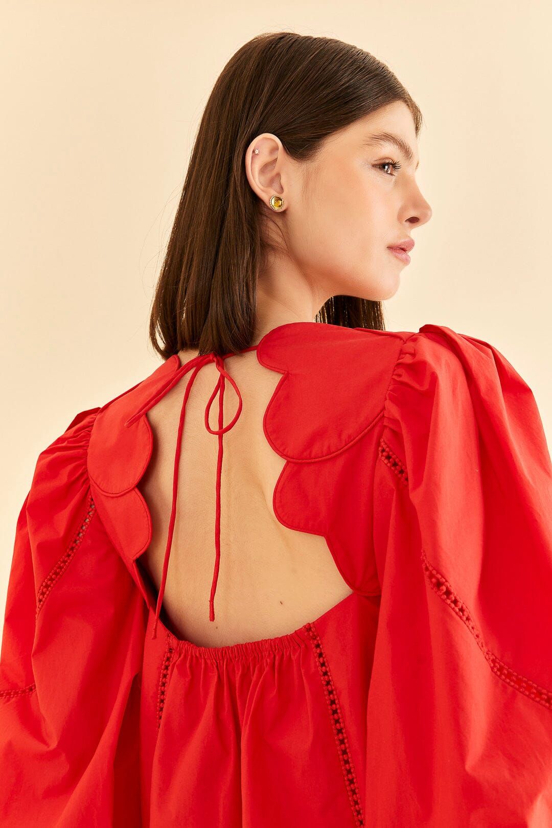 Red Heart Shaped Neckline Blouse sold by FARM Rio product image thumbnail 4
